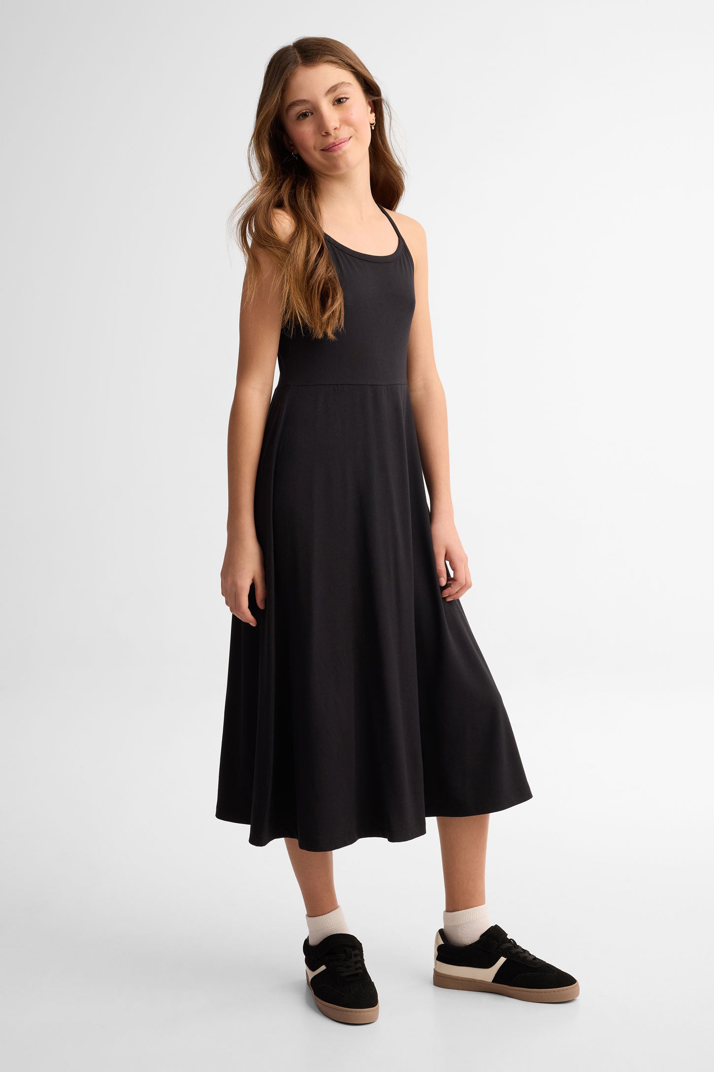 Robe midi en moss - Ado fille && NOIR