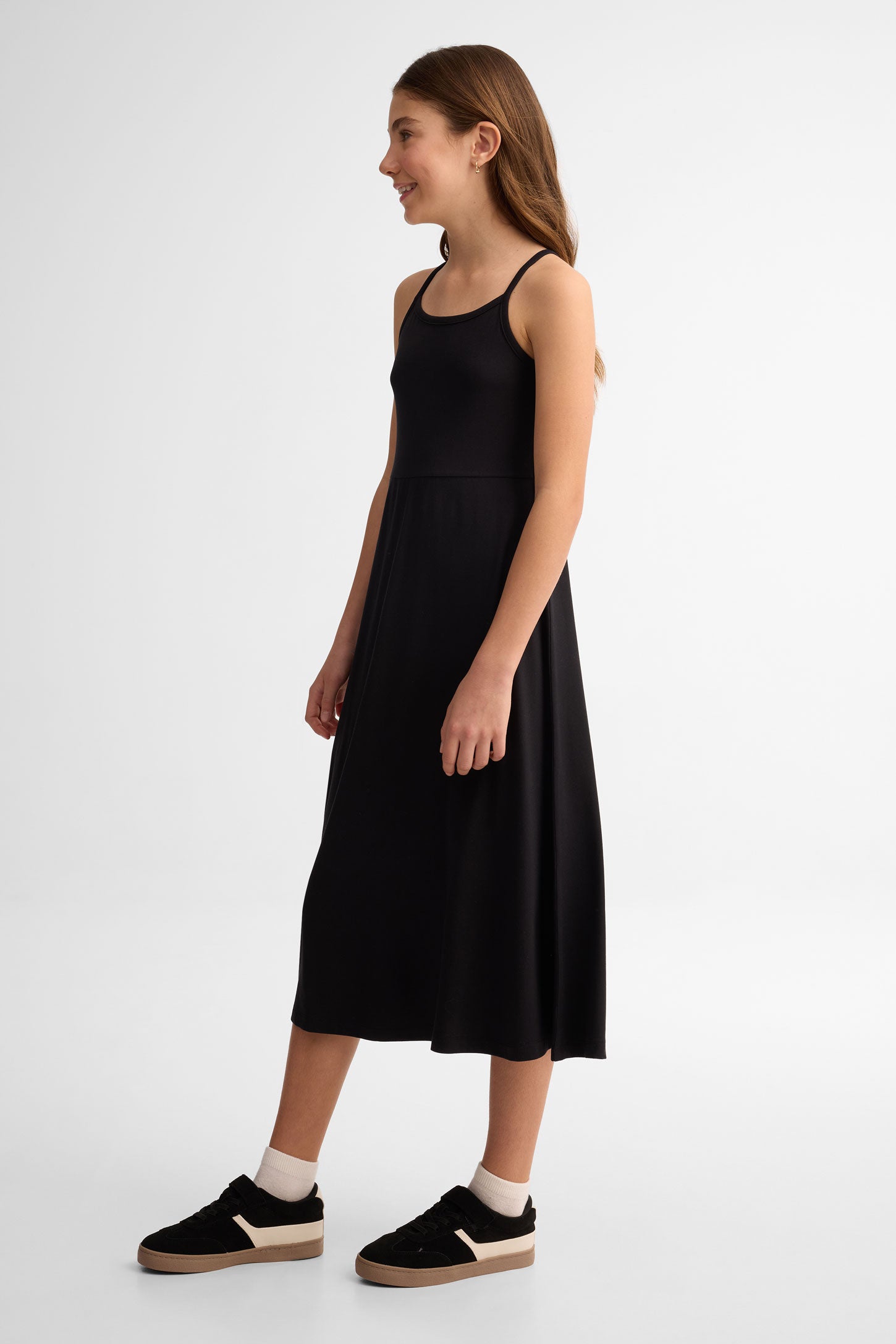 Robe midi en moss - Ado fille && NOIR