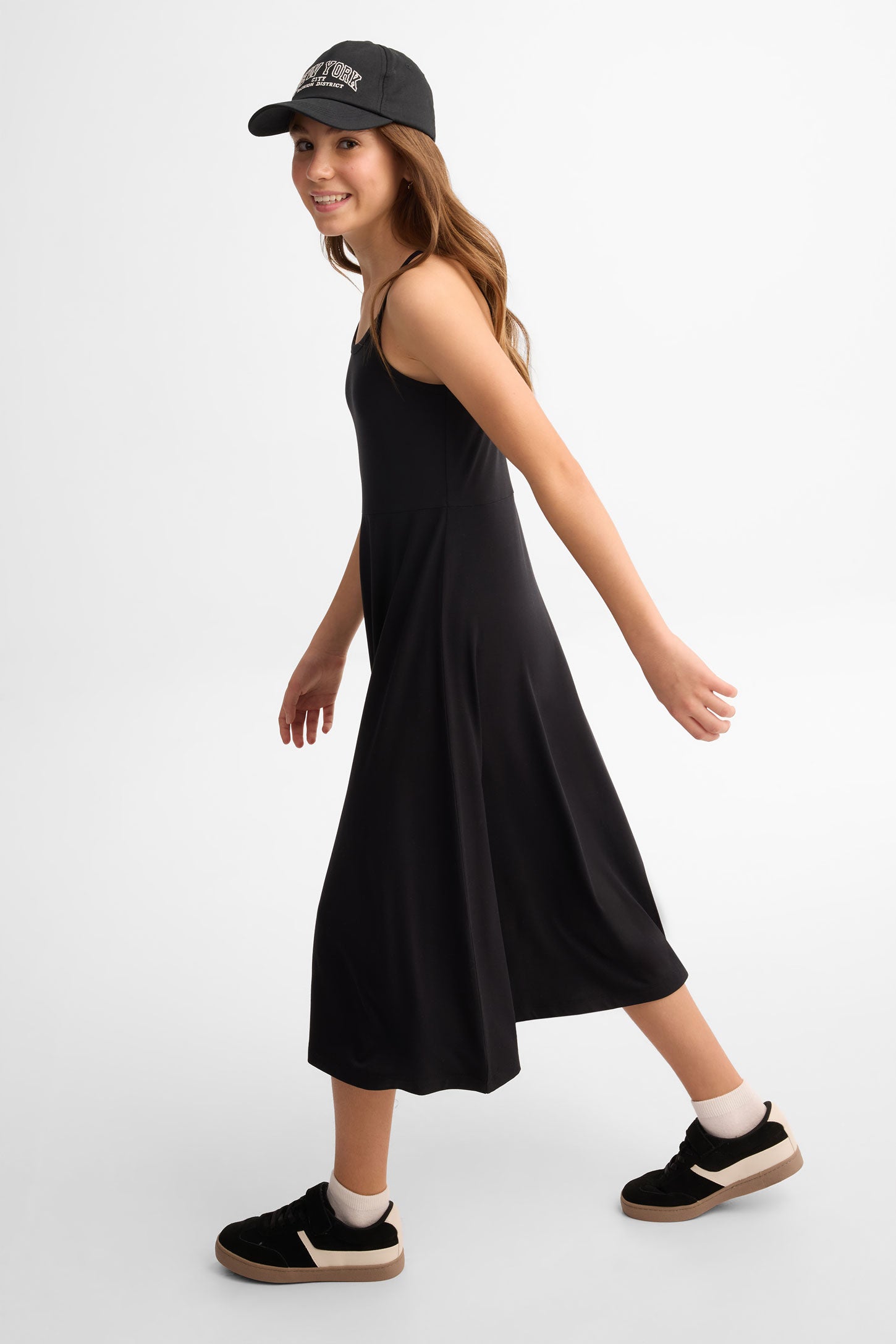 Robe midi en moss - Ado fille && NOIR