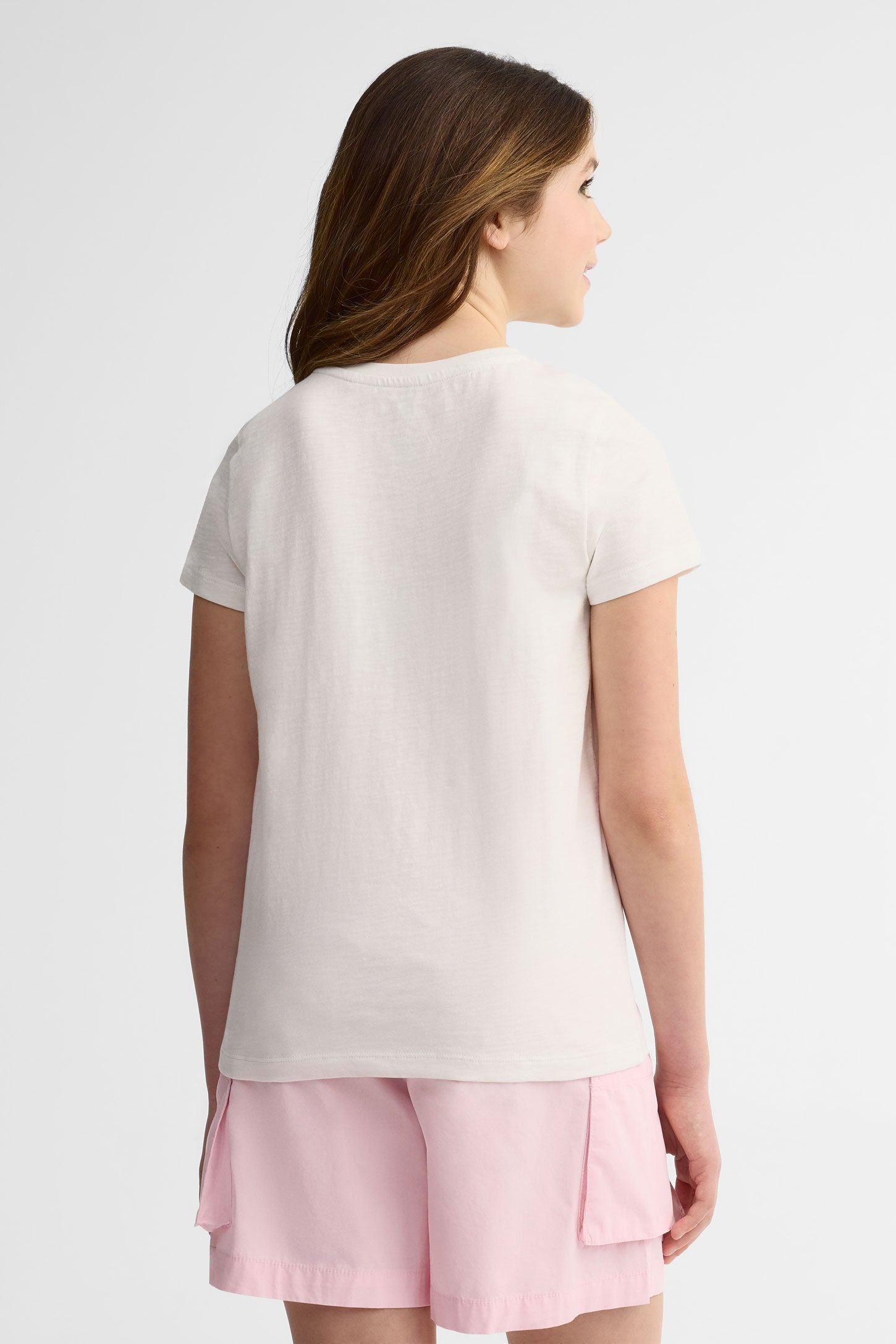 T-shirt col rond coton, 2/25$ - Ado fille && BLANC