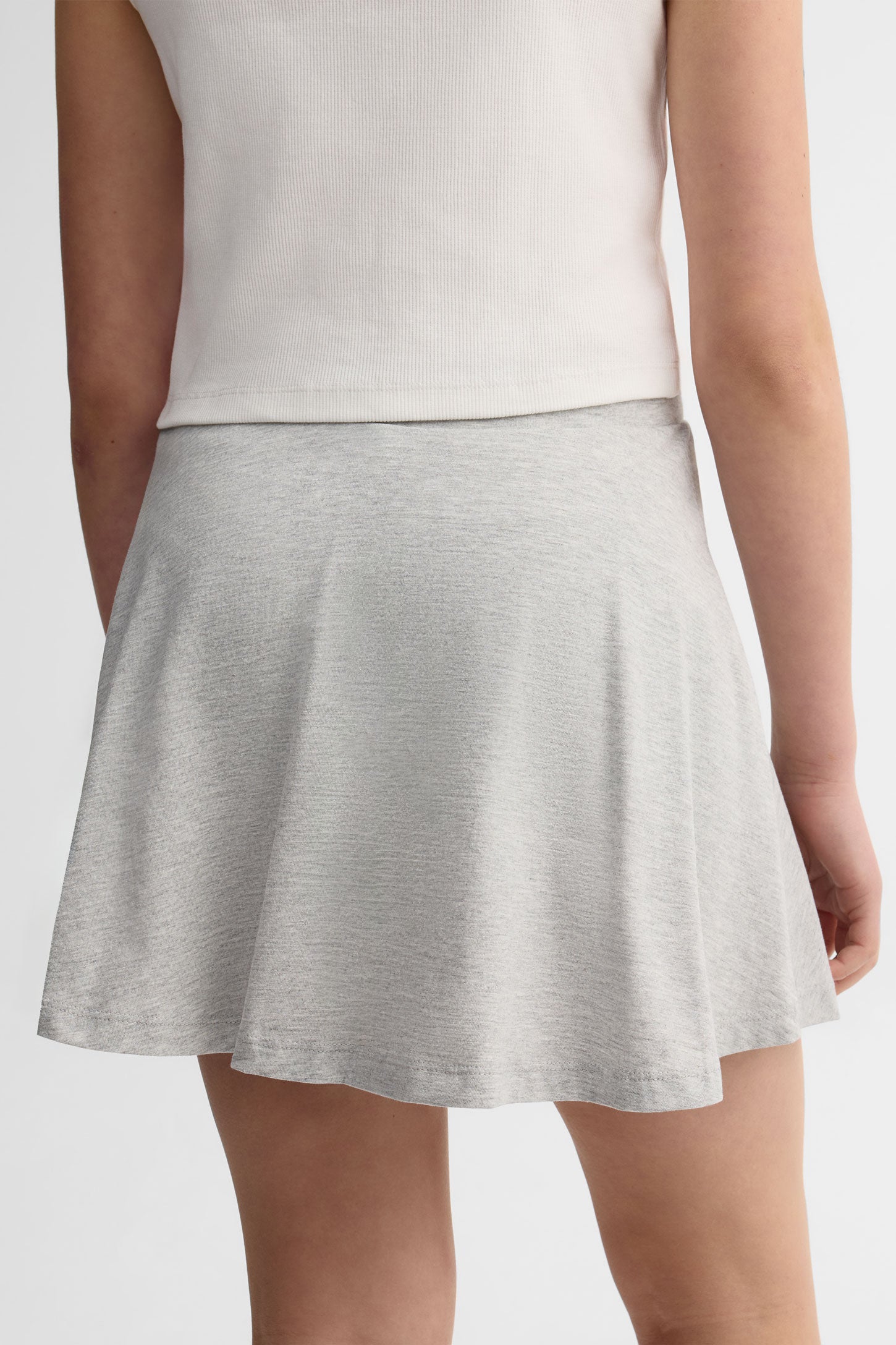 Jupe-short patineuse coton - Ado fille && GRIS MIXTE