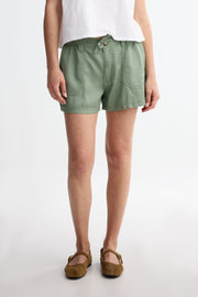 Short mi-taille lyocell - Femme && KAKI