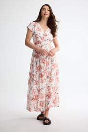 Robe manches courtes imprimée - Femme && ROSE MULTI