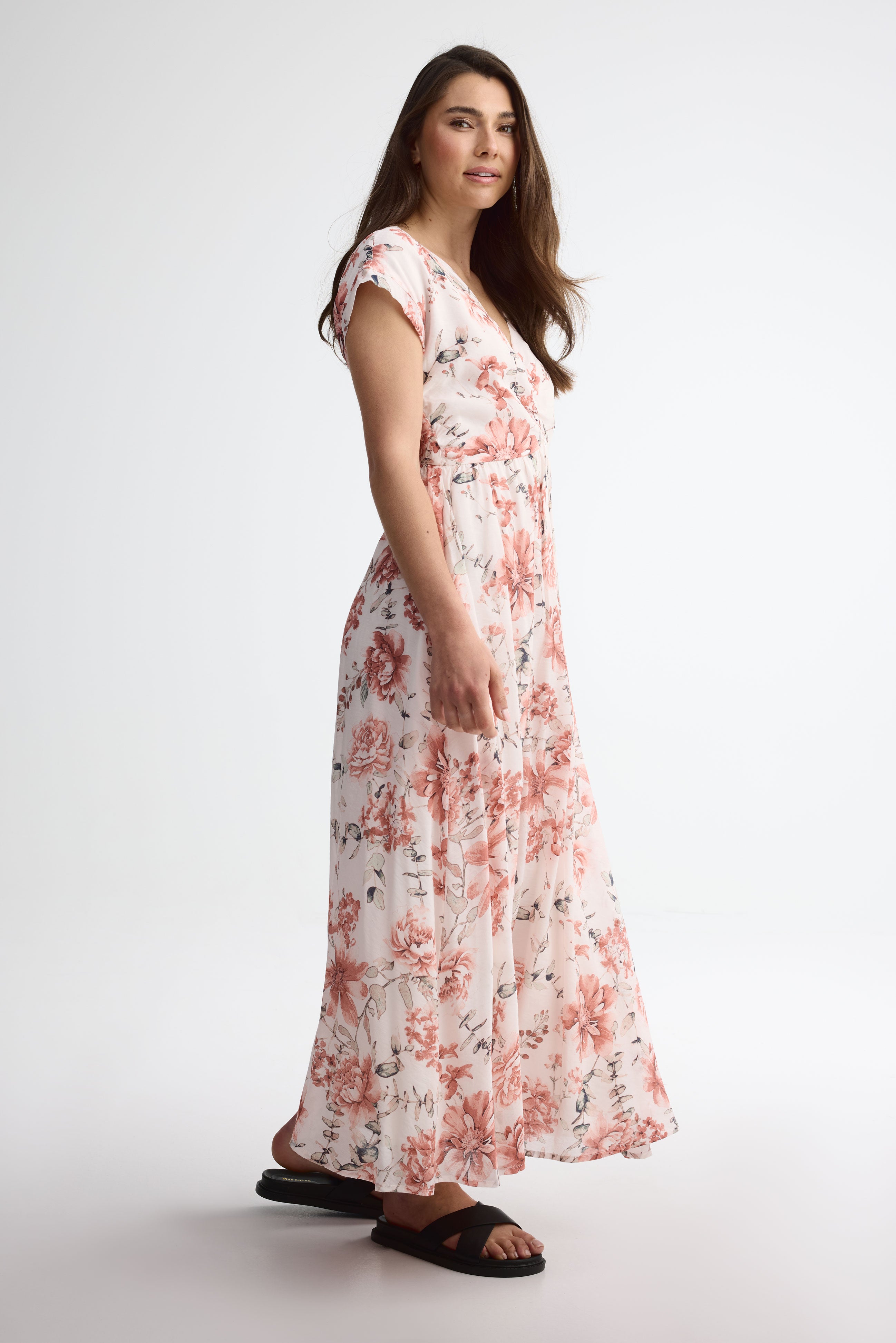 Robe manches courtes imprim?�e - Femme