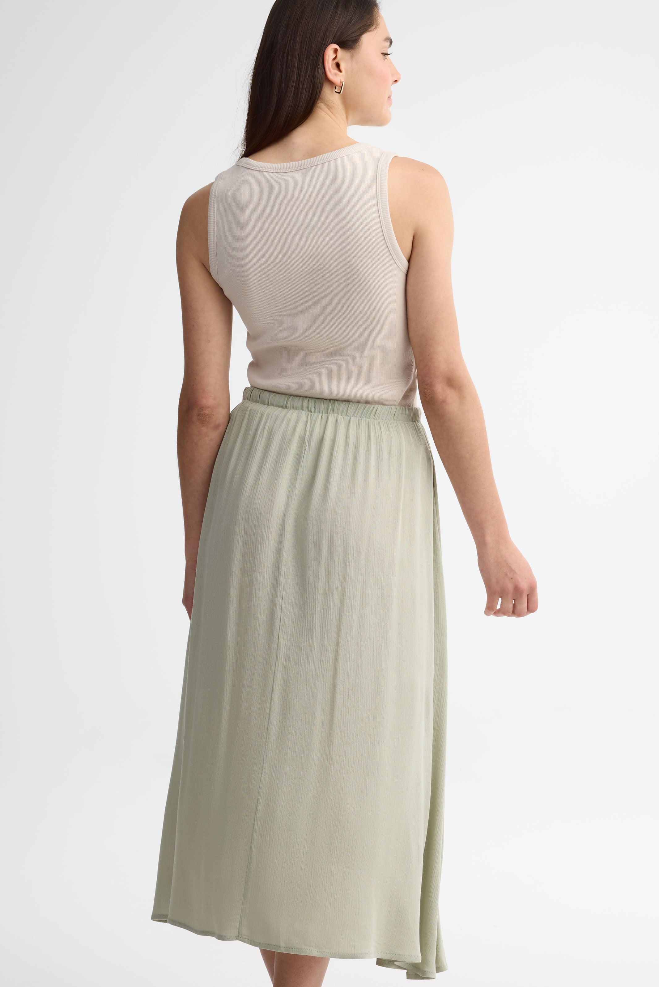 Jupe longue taille haute - Femme && VERT