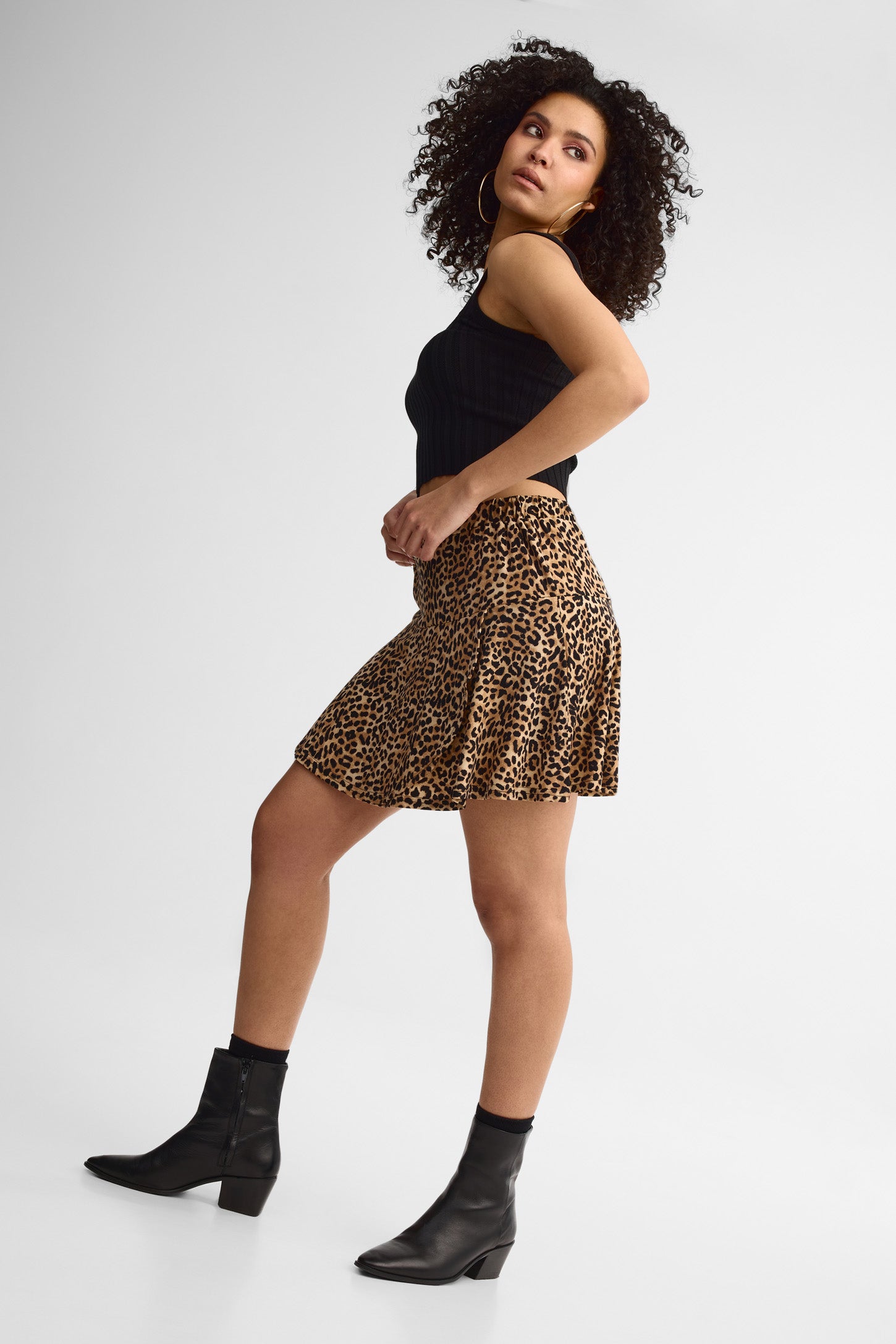 Jupe-short taille haute - Femme && BRUN/MULTI