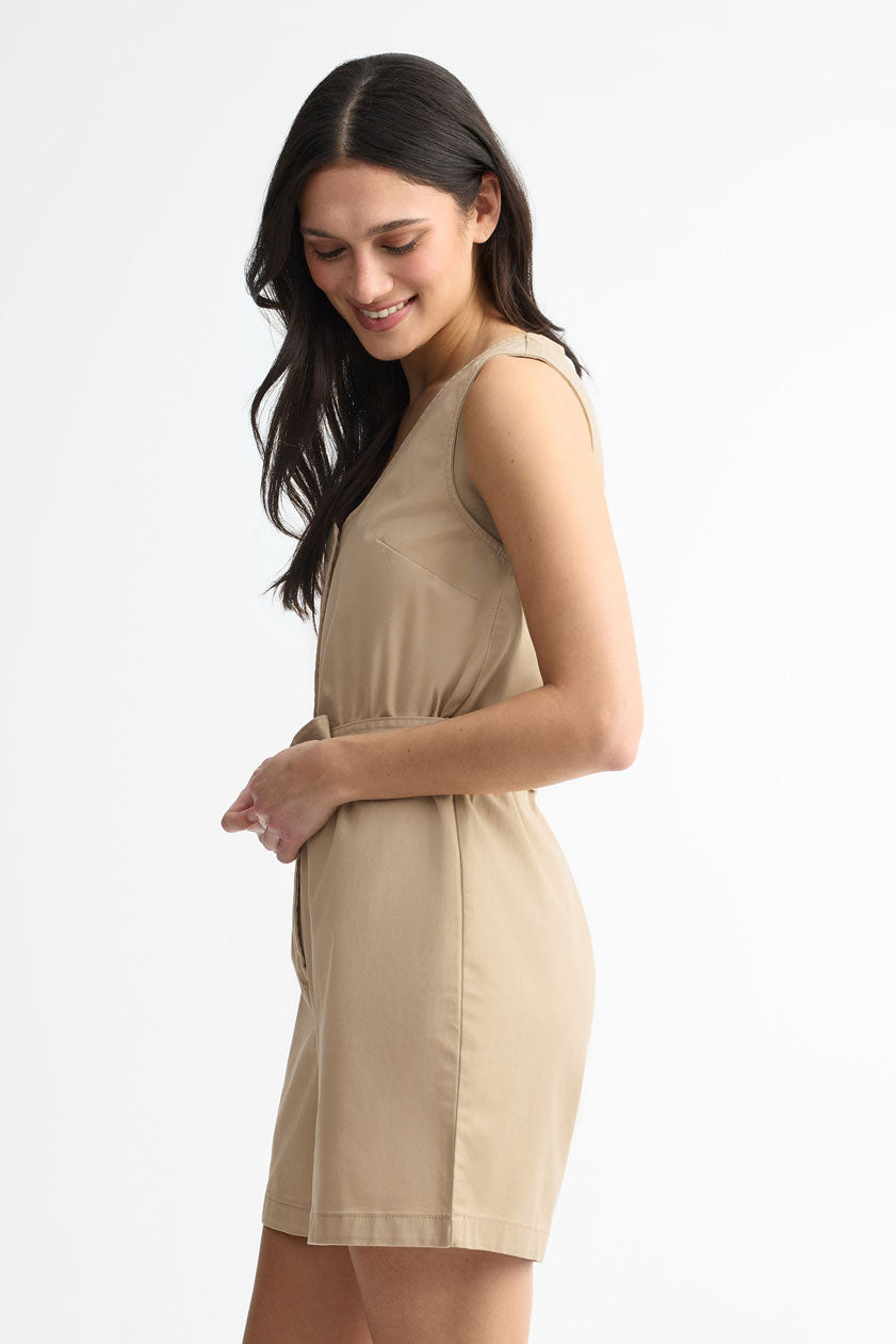 Combi-short coton - Femme && BEIGE