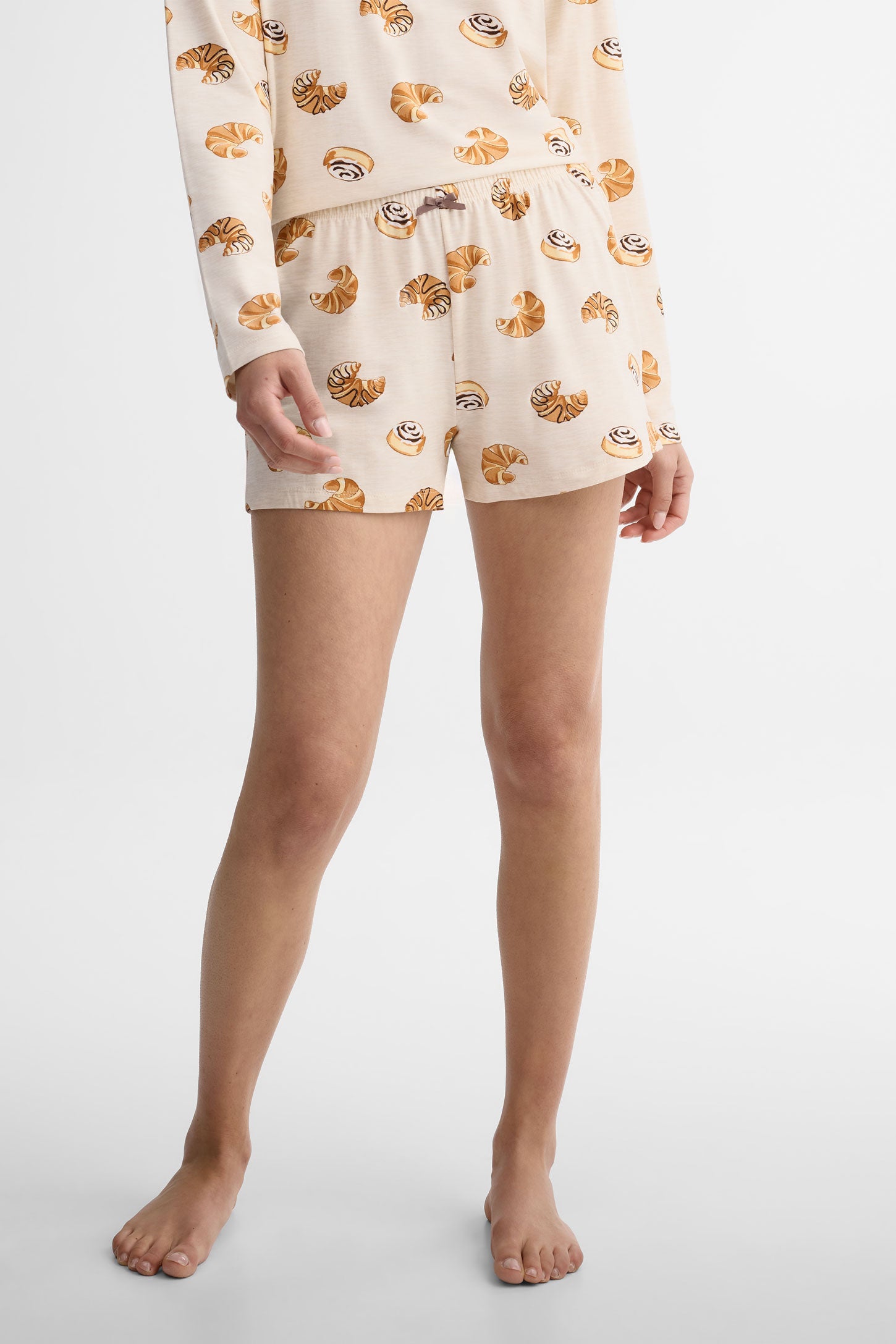 Lot de 2 shorts pyjama - Femme && BLANC CASSÉ/MULTI