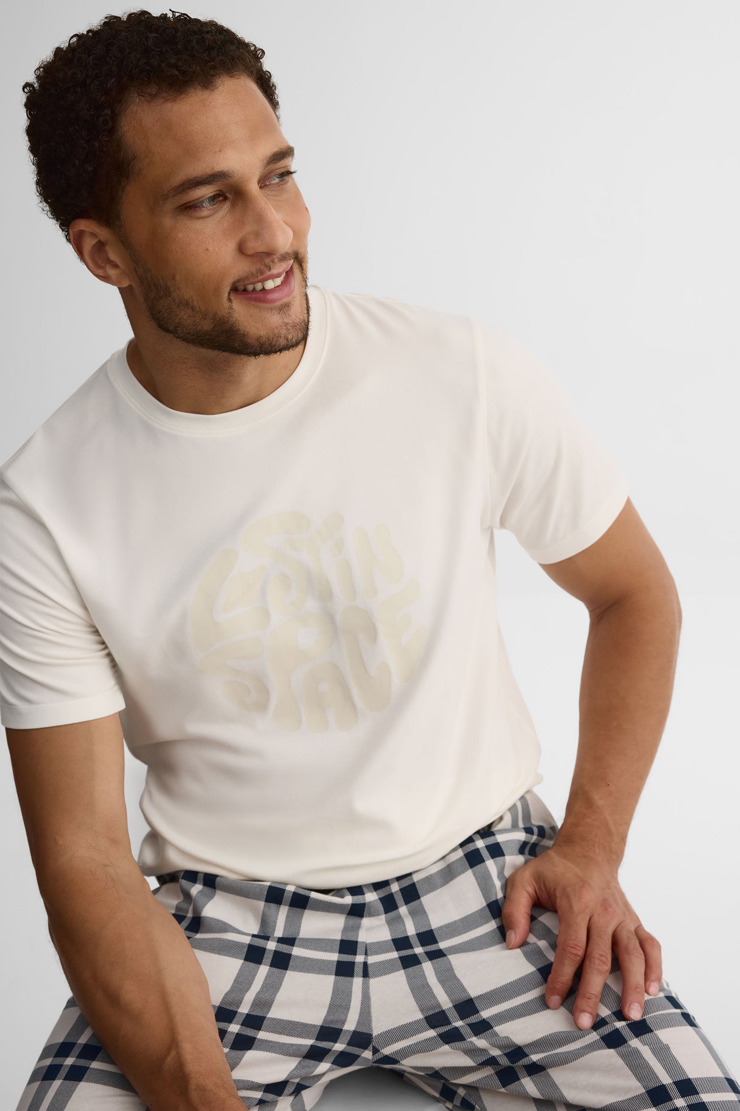 T-shirt pyjama modal, 2/40$ - Homme && BLANC CASSÉ