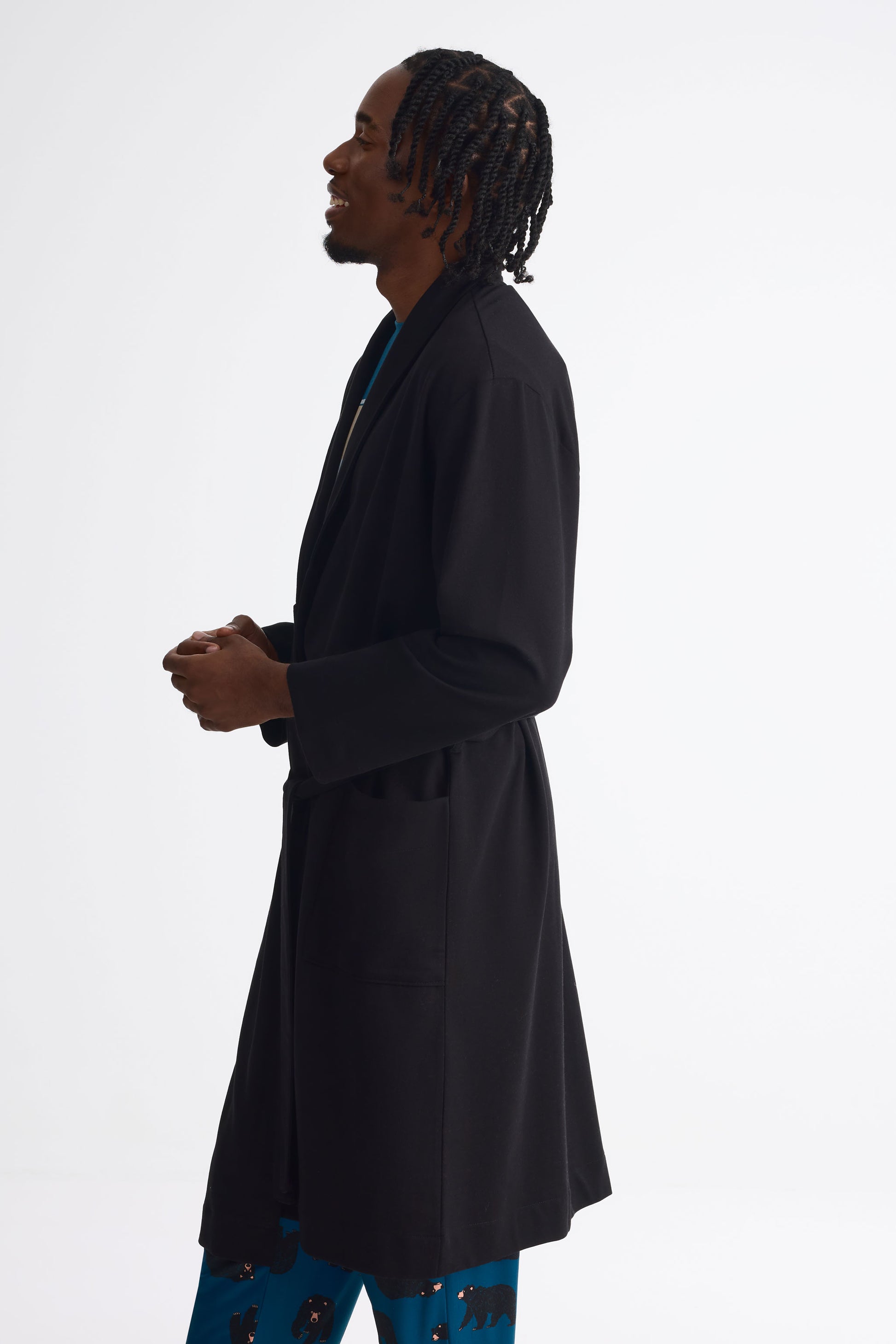 Robe de chambre à capuchon - Homme && NOIR