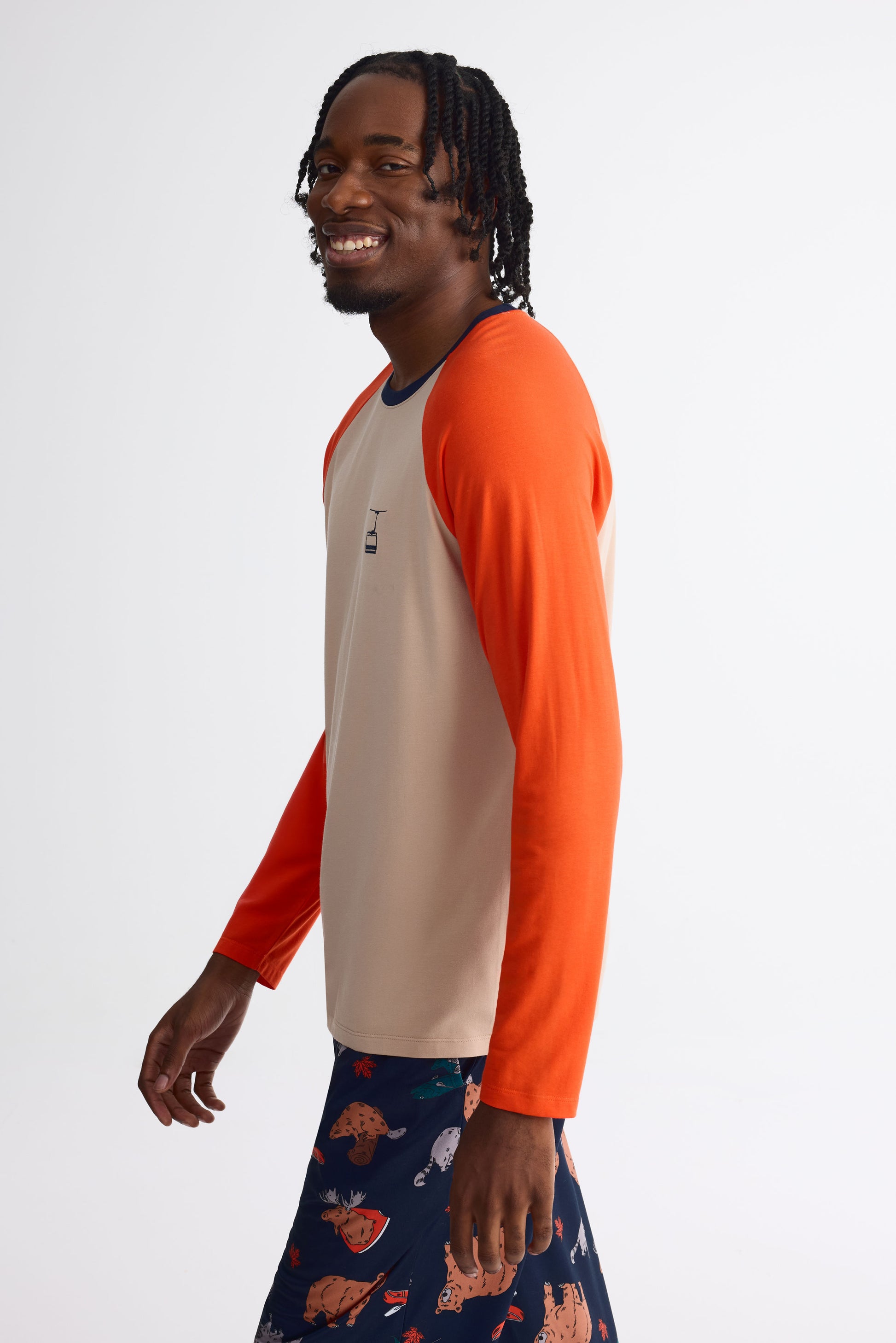 Chandail pyjama graphique 2/40$ – Homme && BEIGE