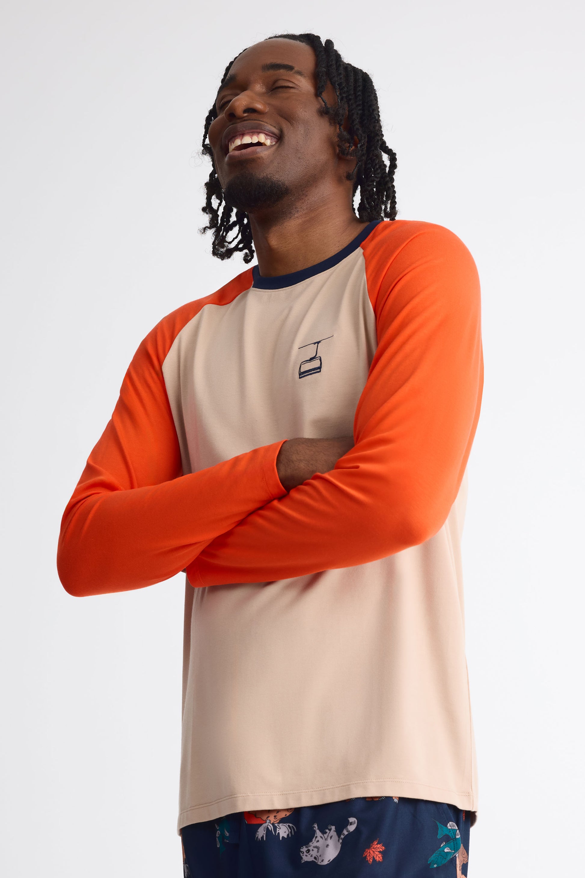 Chandail pyjama graphique 2/40$ – Homme && BEIGE