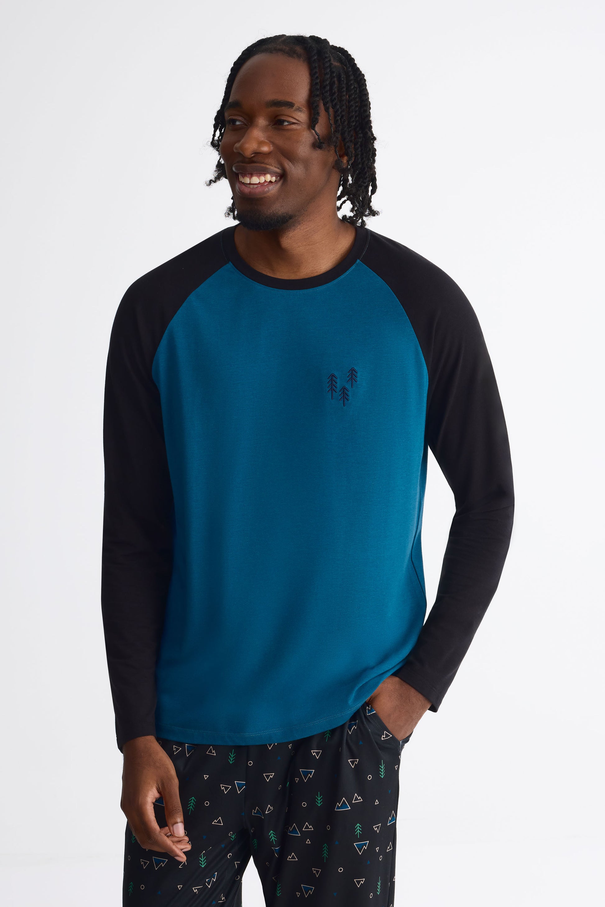 Chandail pyjama graphique 2/40$ – Homme && BLEU MARINE