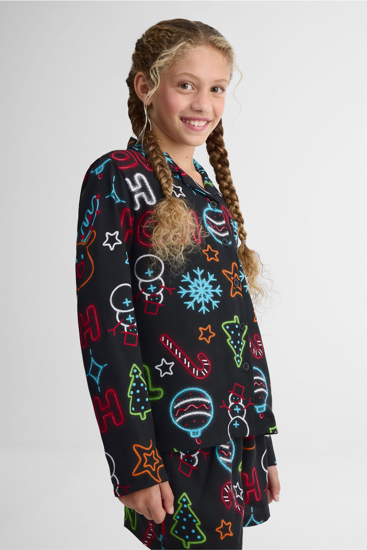 Chemise à manches longues en flanelle - Ado fille && NOIR/MULTI