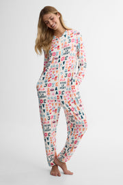 Pyjama 1 pièce imprimé – Femme && BLANC CASSÉ/MULTI