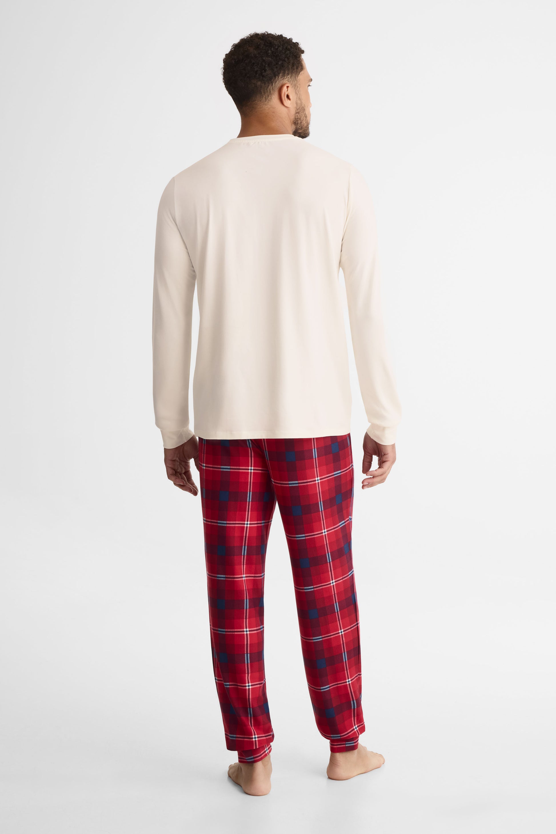 Ensemble pyjama graphique - Homme && BLANC CASSÉ