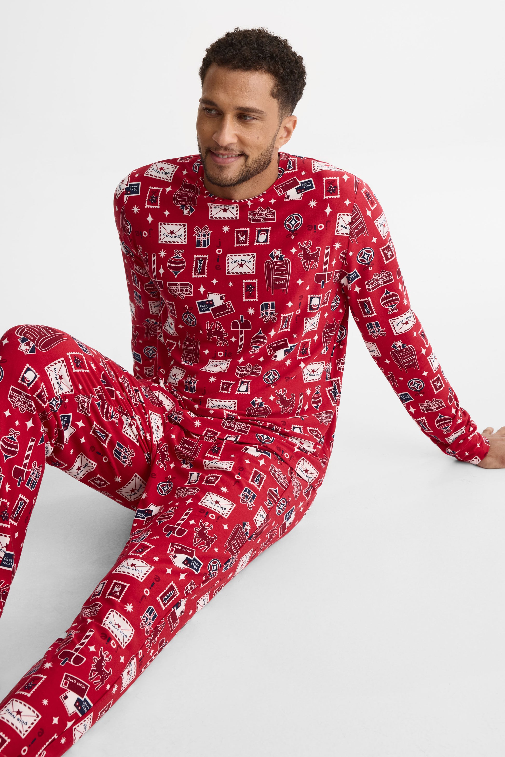 Ensemble pyjama graphique - Homme && ROUGE/MULTI