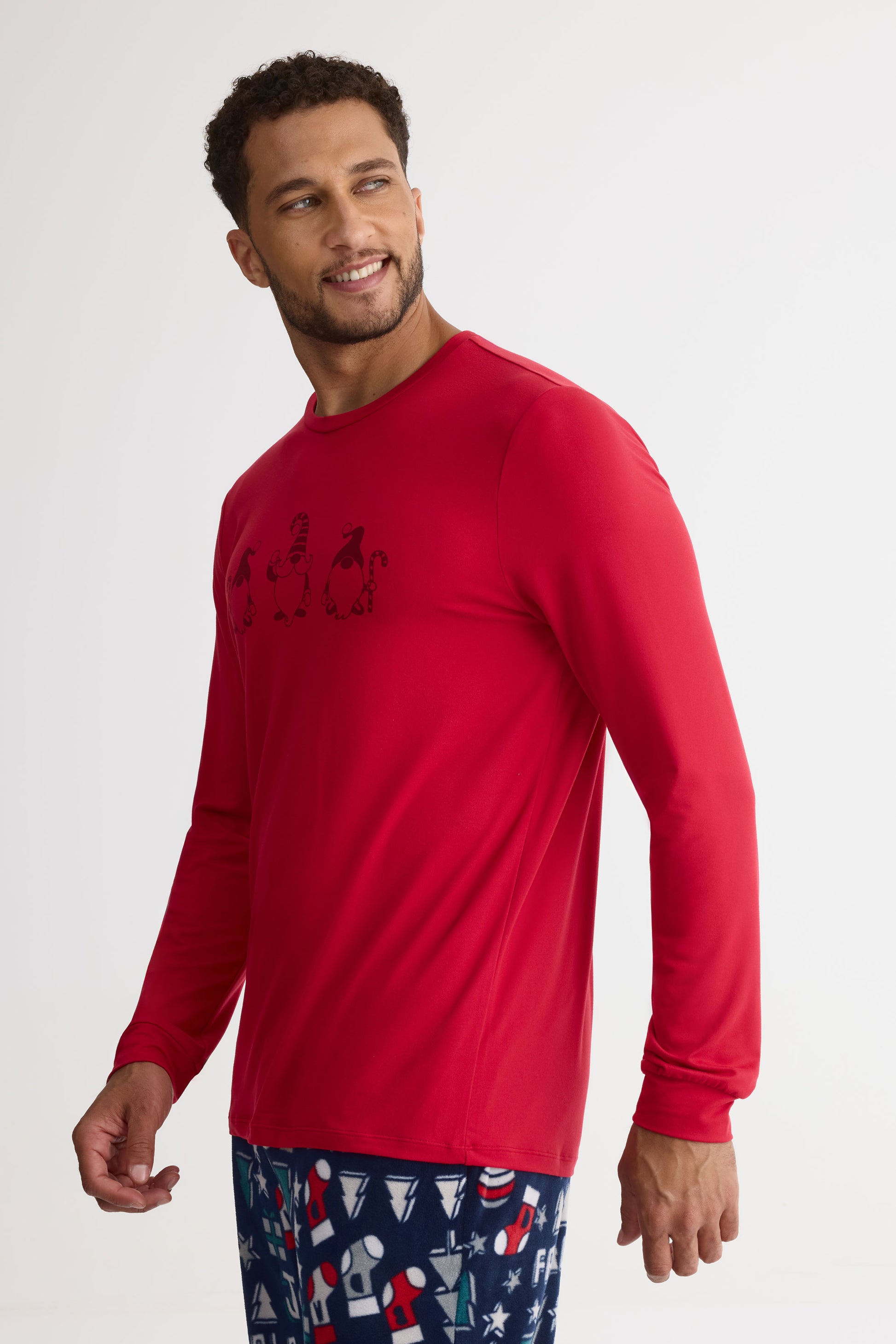 Chandail pyjama graphique - Homme && ROUGE