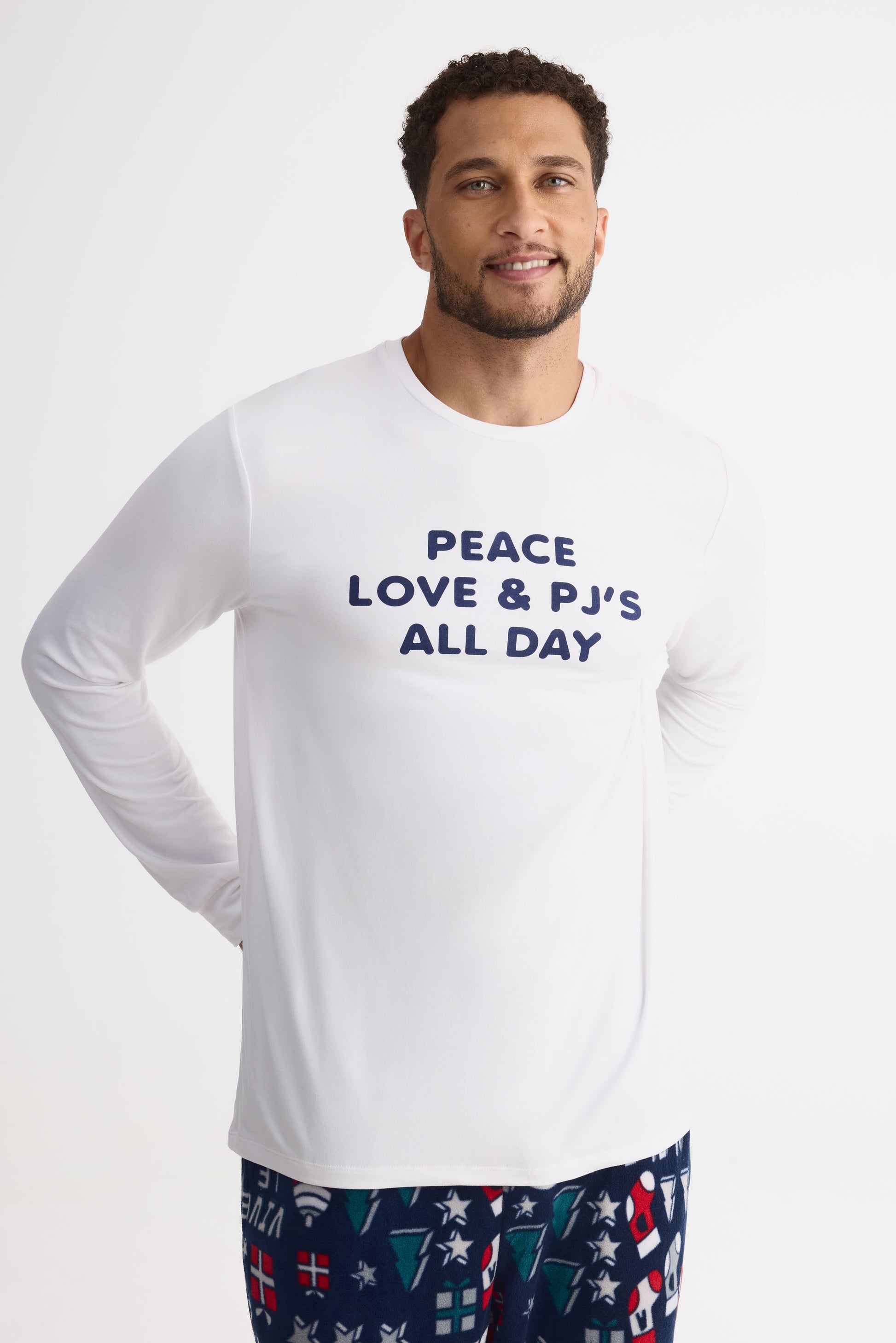 Chandail pyjama graphique - Homme && BLANC