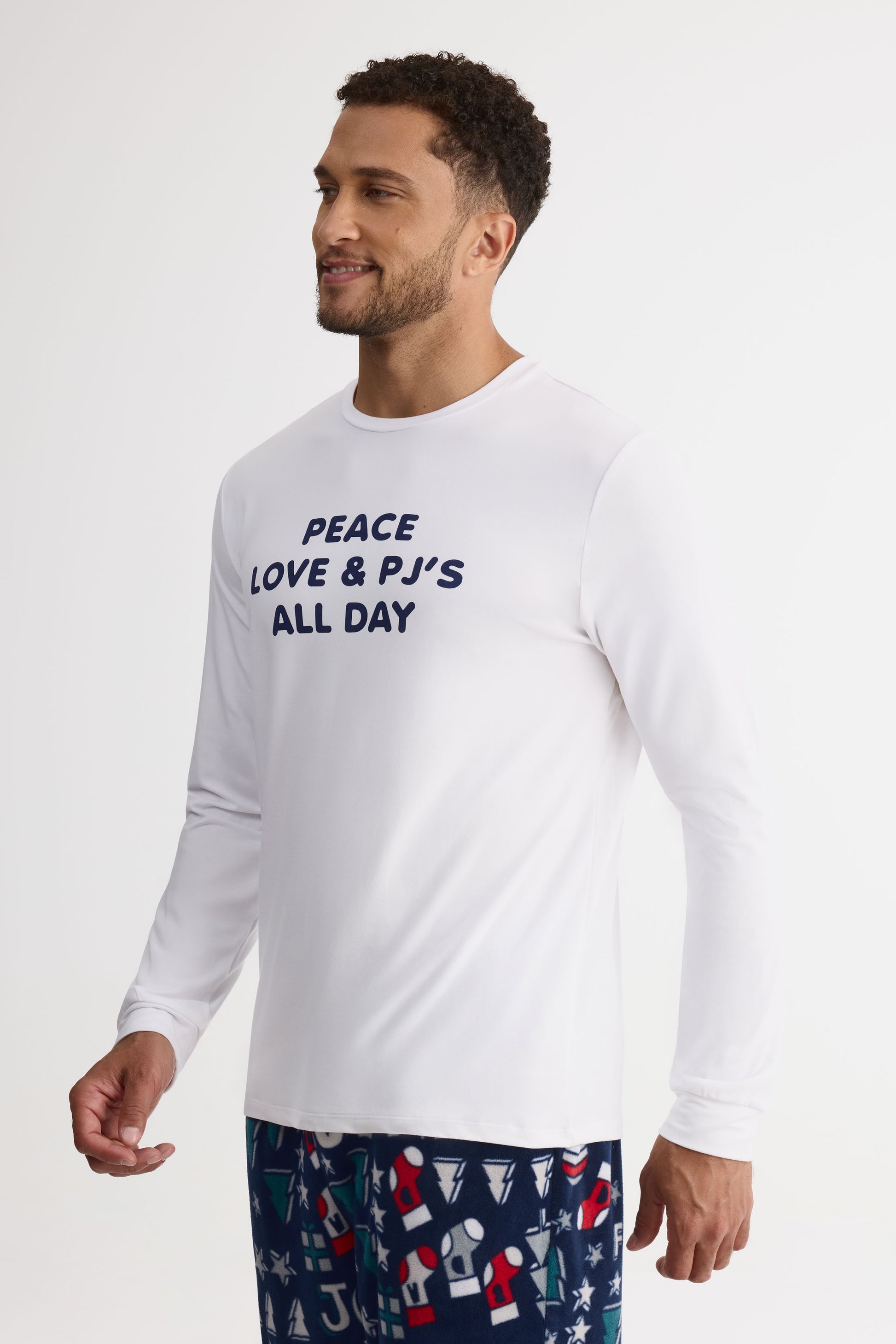 Chandail pyjama graphique - Homme && BLANC