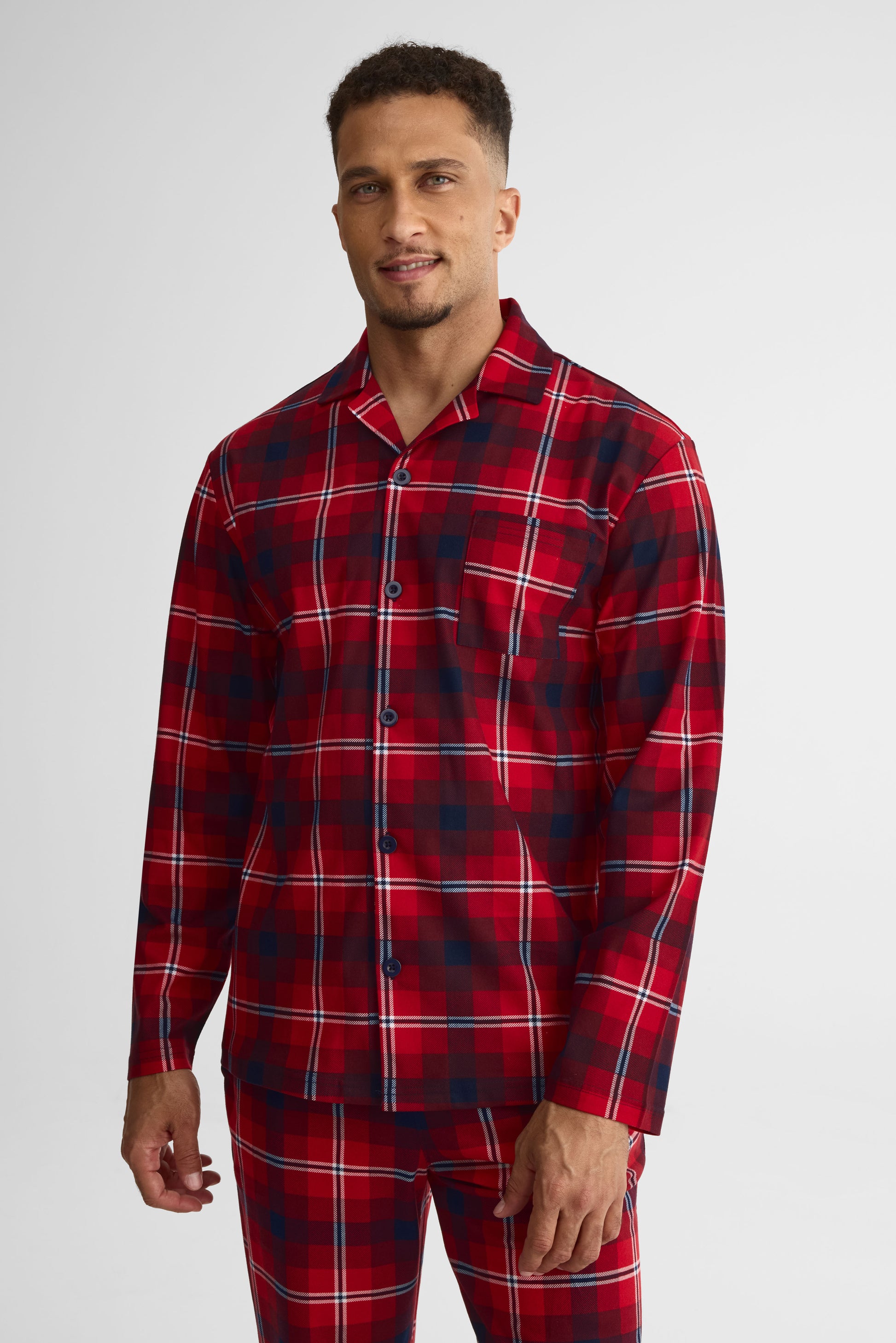 Pyjama 2 pièces flanelle imprimé – Homme && ROUGE/MULTI