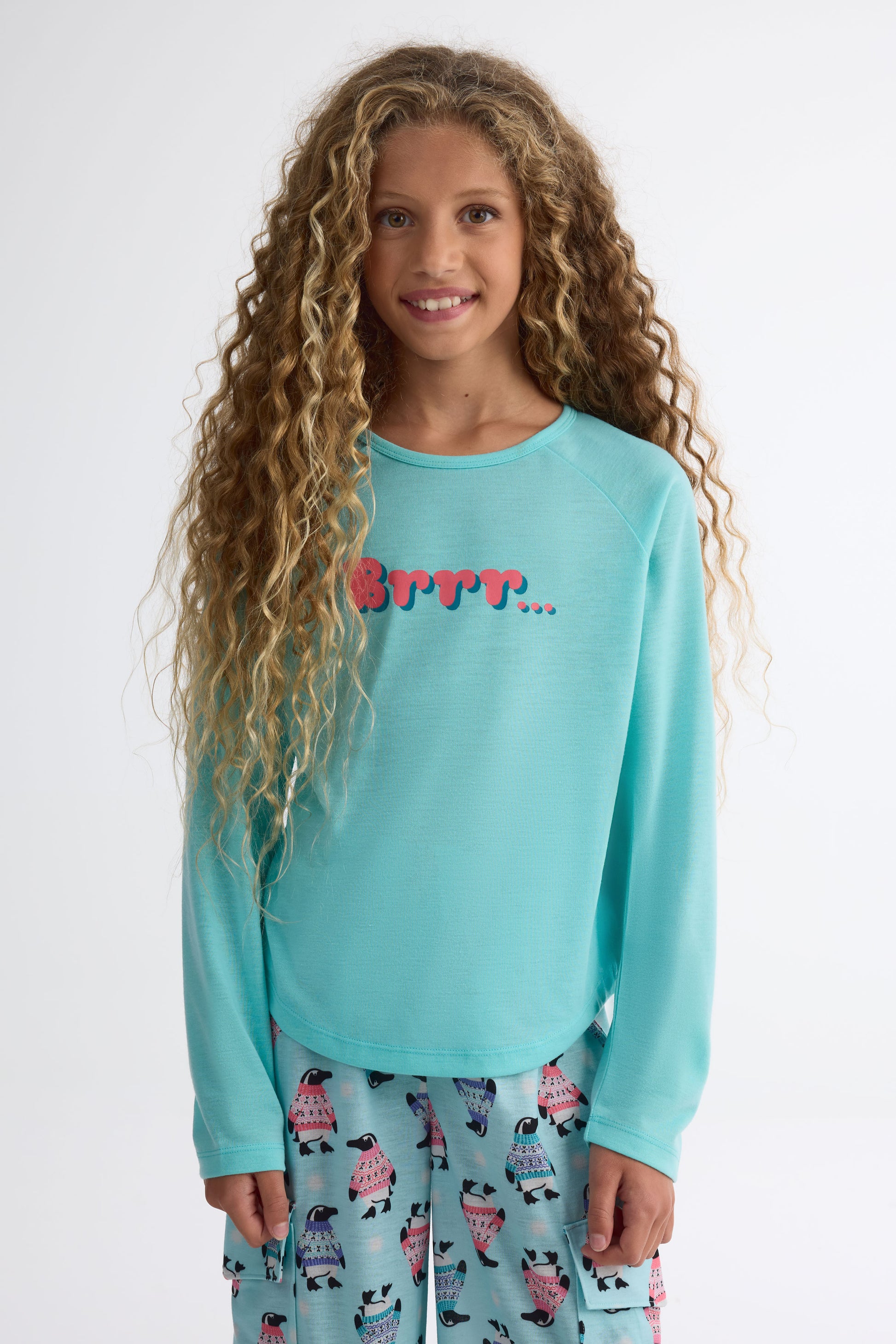 Pyjama 1 pièce léger graphique – Ado fille && AQUA