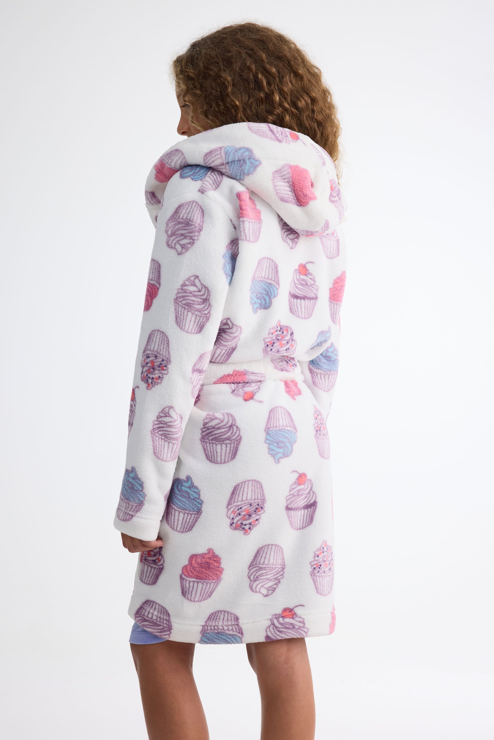 Robe de chambre capuchon - Ado fille && BLANC CASSÉ/MULTI