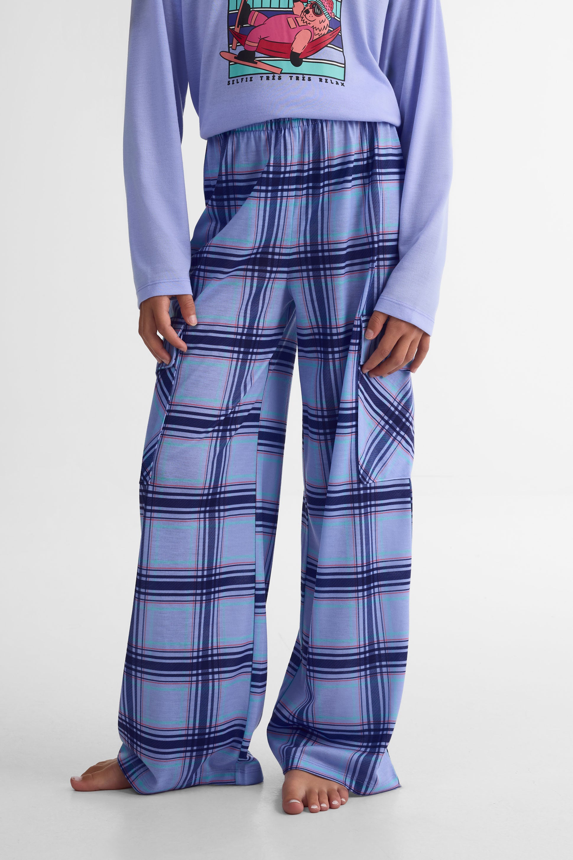 Bas Pyjama imprimé  – Ado fille && LAVANDE/MULTI
