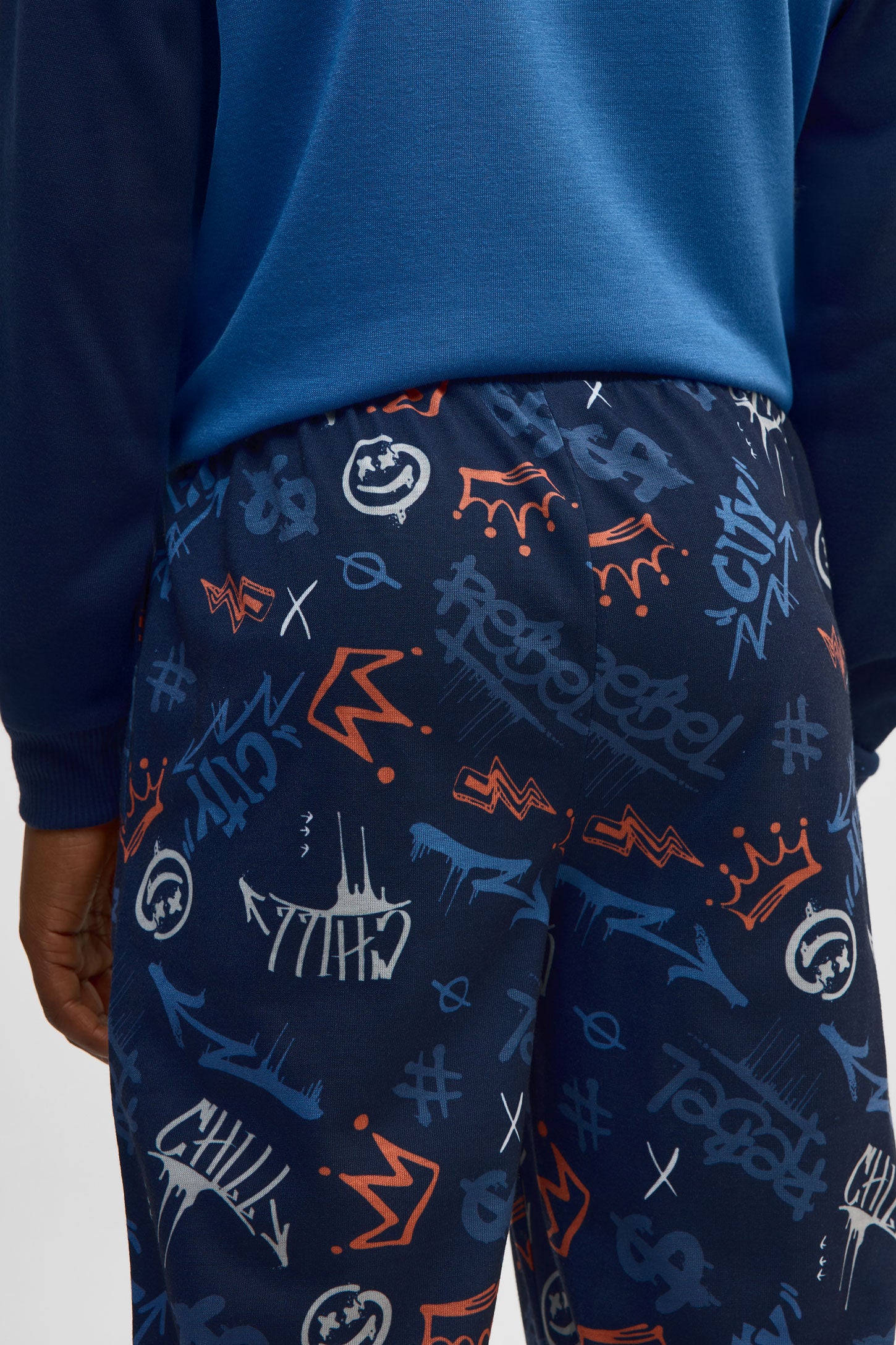 Pantalon imprimé à cordon – Ado garçon && MARIN/MULTI