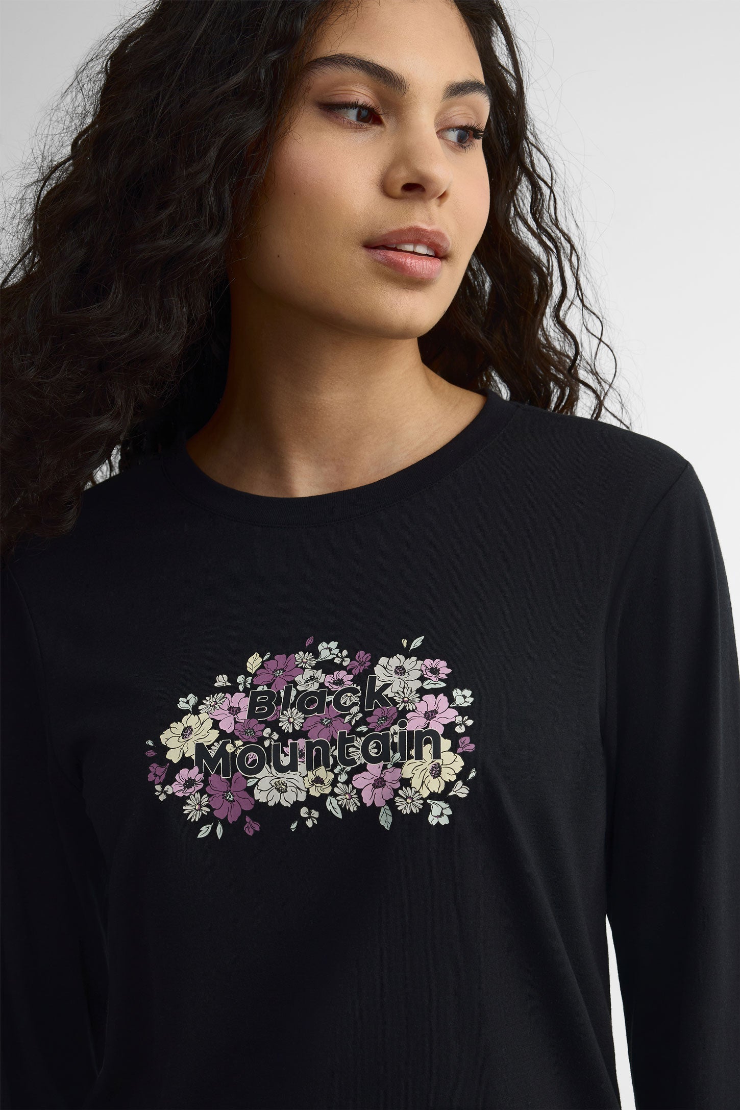 Chandail col rond manches longues coton bio - Femme && NOIR