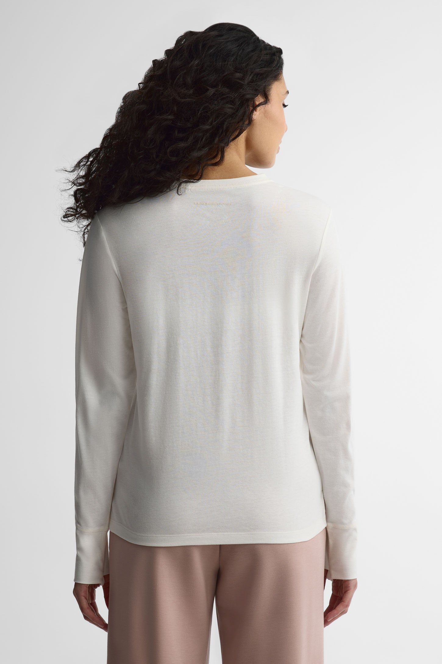 Chandail col rond manches longues coton bio - Femme && BLANC CASSÉ