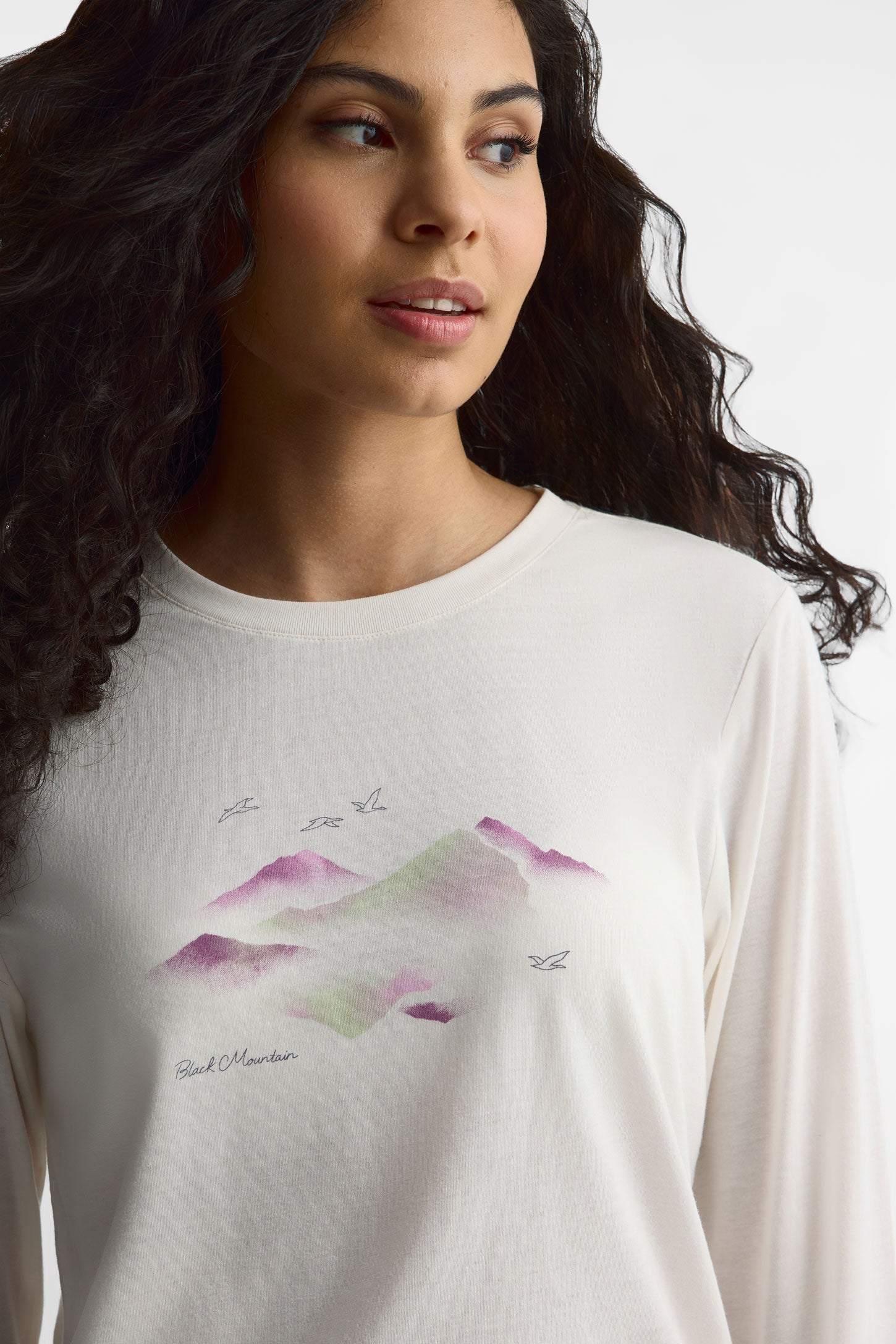 Chandail col rond manches longues coton bio - Femme && BLANC CASSÉ