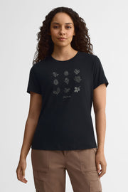 T-shirt col rond Lyocell - Femme && NOIR