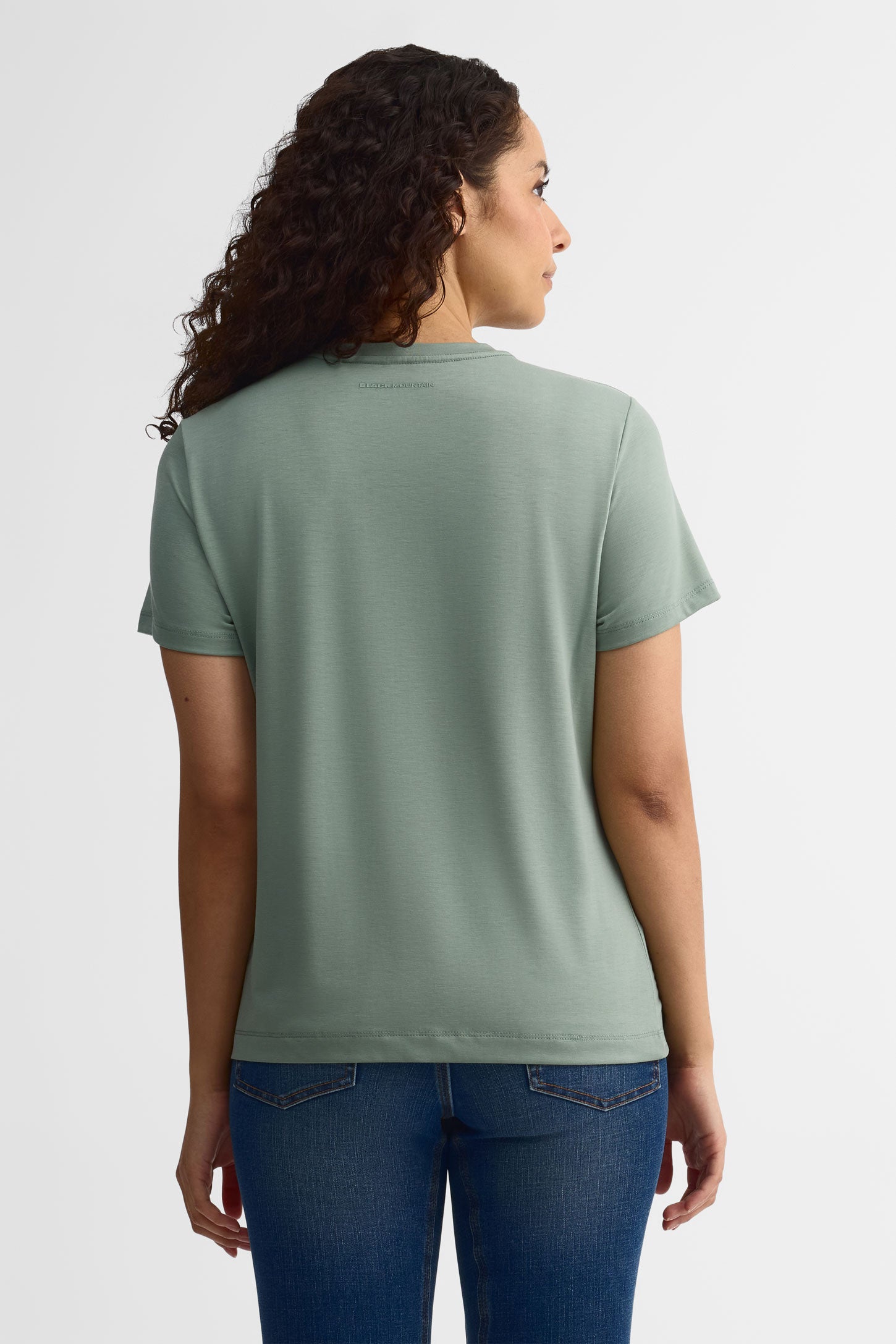 T-shirt col rond Lyocell - Femme && VERT