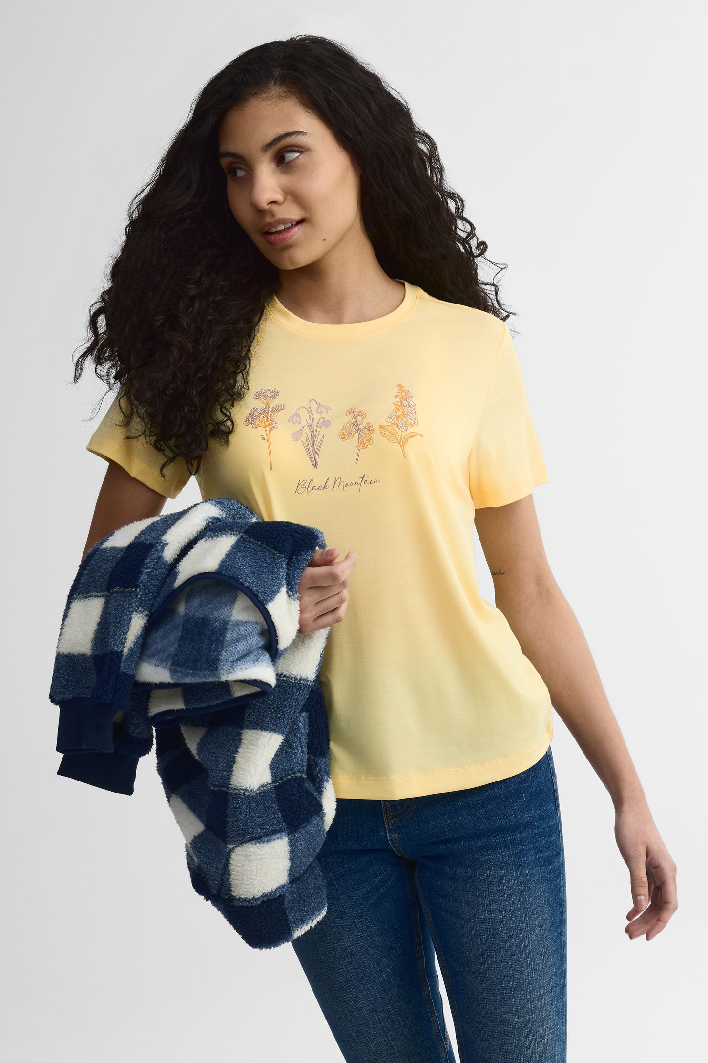 T-shirt col rond Lyocell - Femme && JAUNE