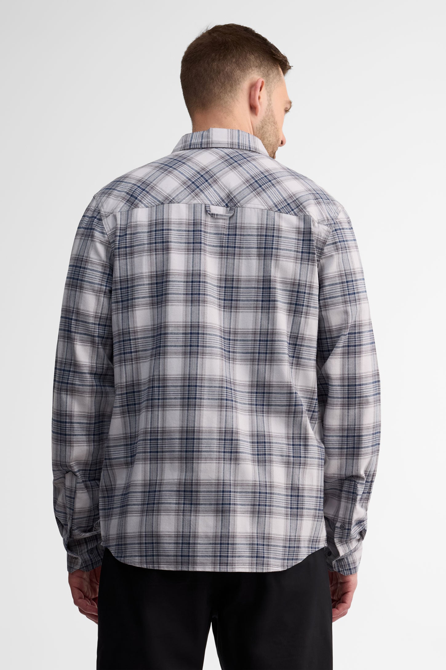 Chemise manches longues coton bio - Homme && GRIS MULTI