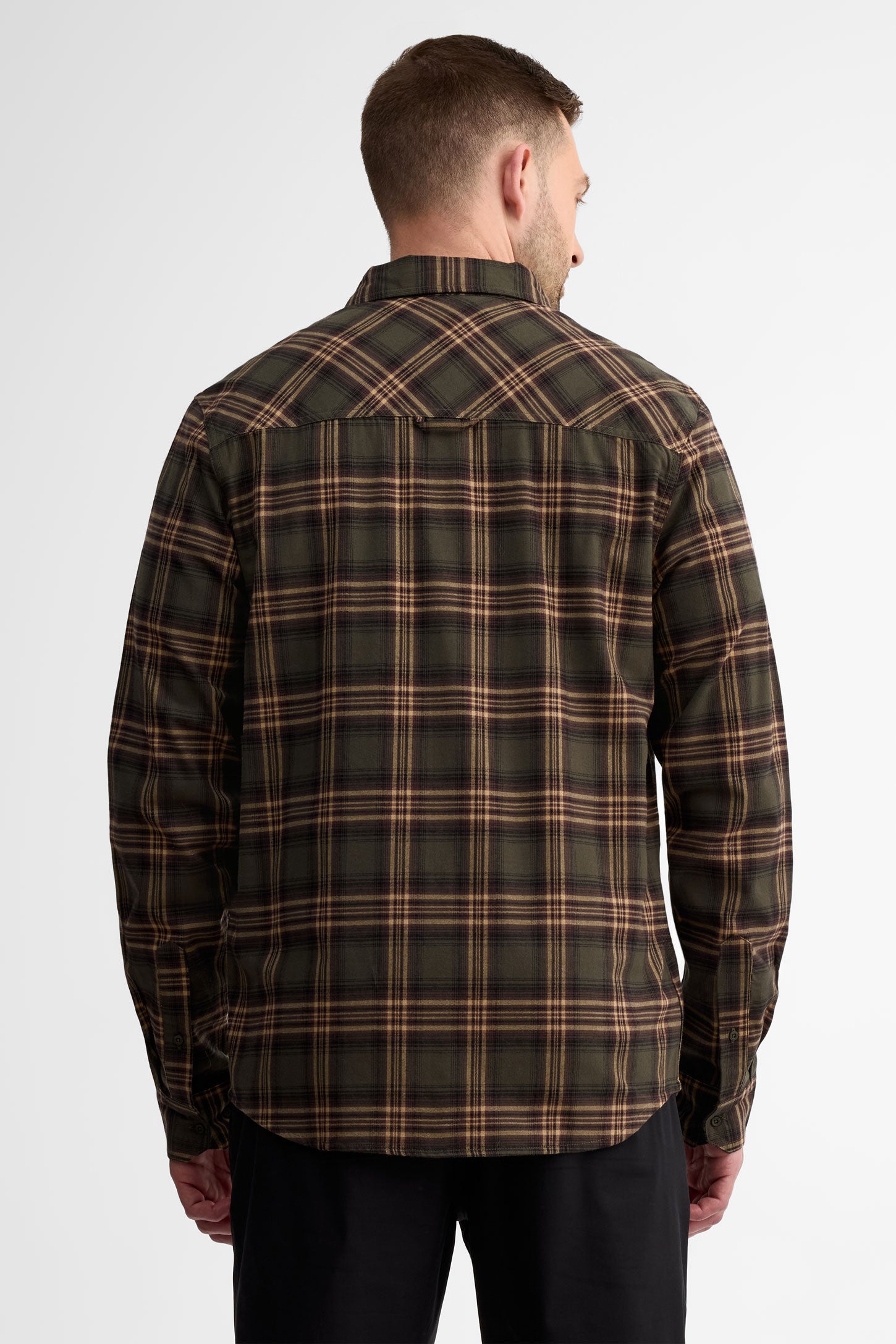 Chemise manches longues coton bio - Homme && KAKI/MULTI