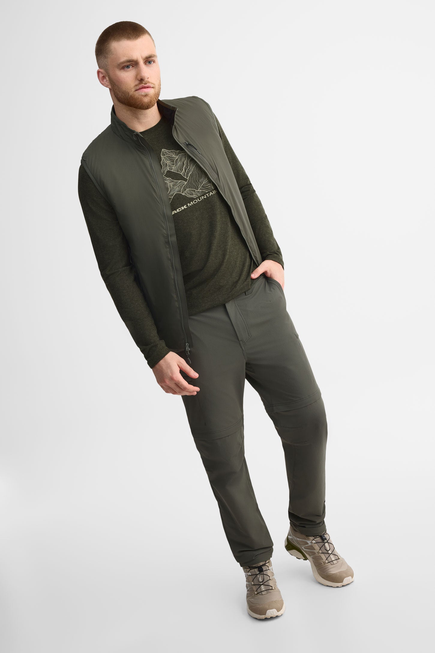 Pantalon cargo convertible extensible 4 sens - Homme && KAKI
