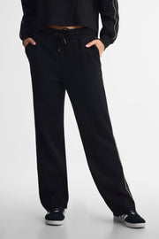 Pantalon taille haute modal - Femme && NOIR