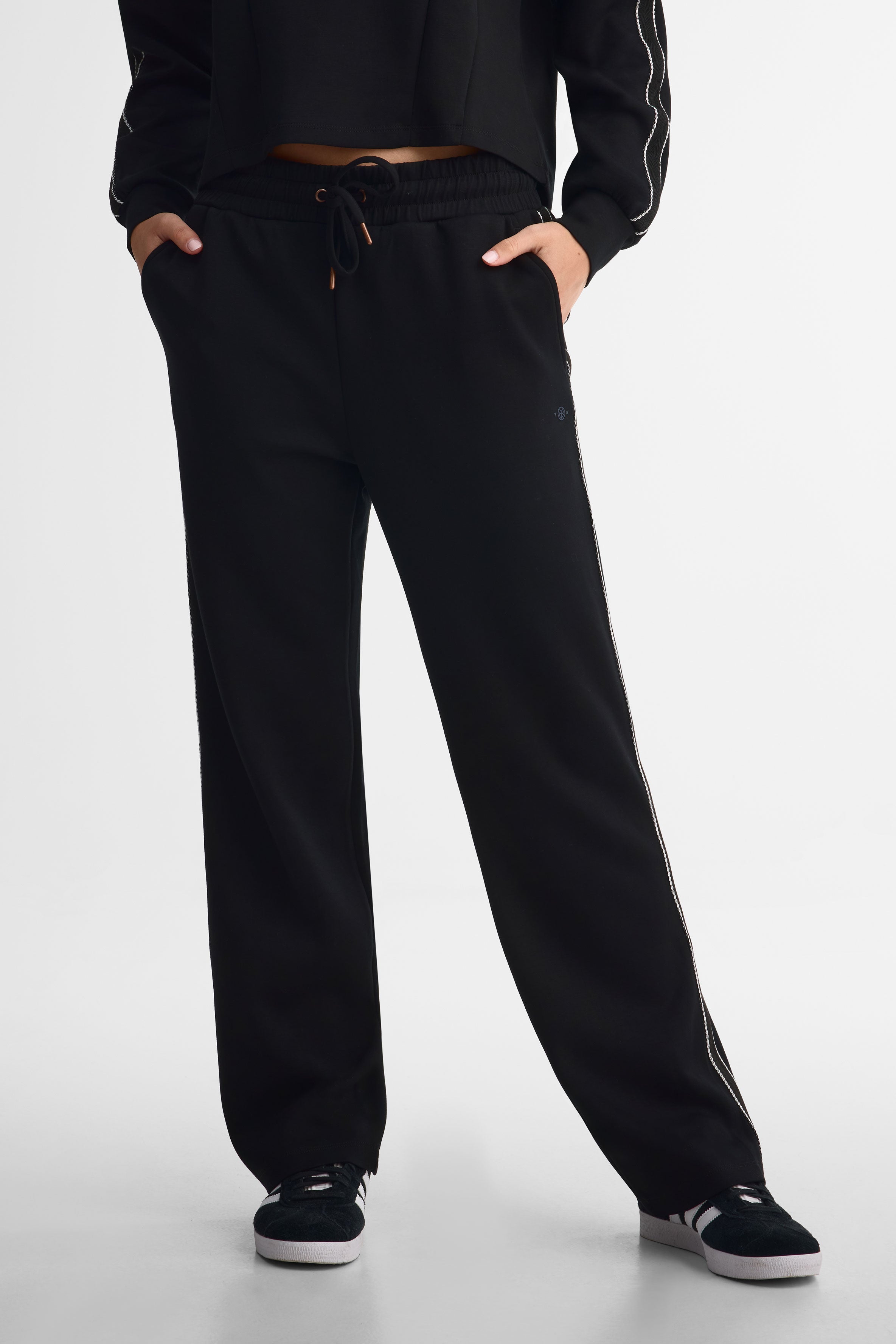 Pantalon taille haute modal - Femme && NOIR