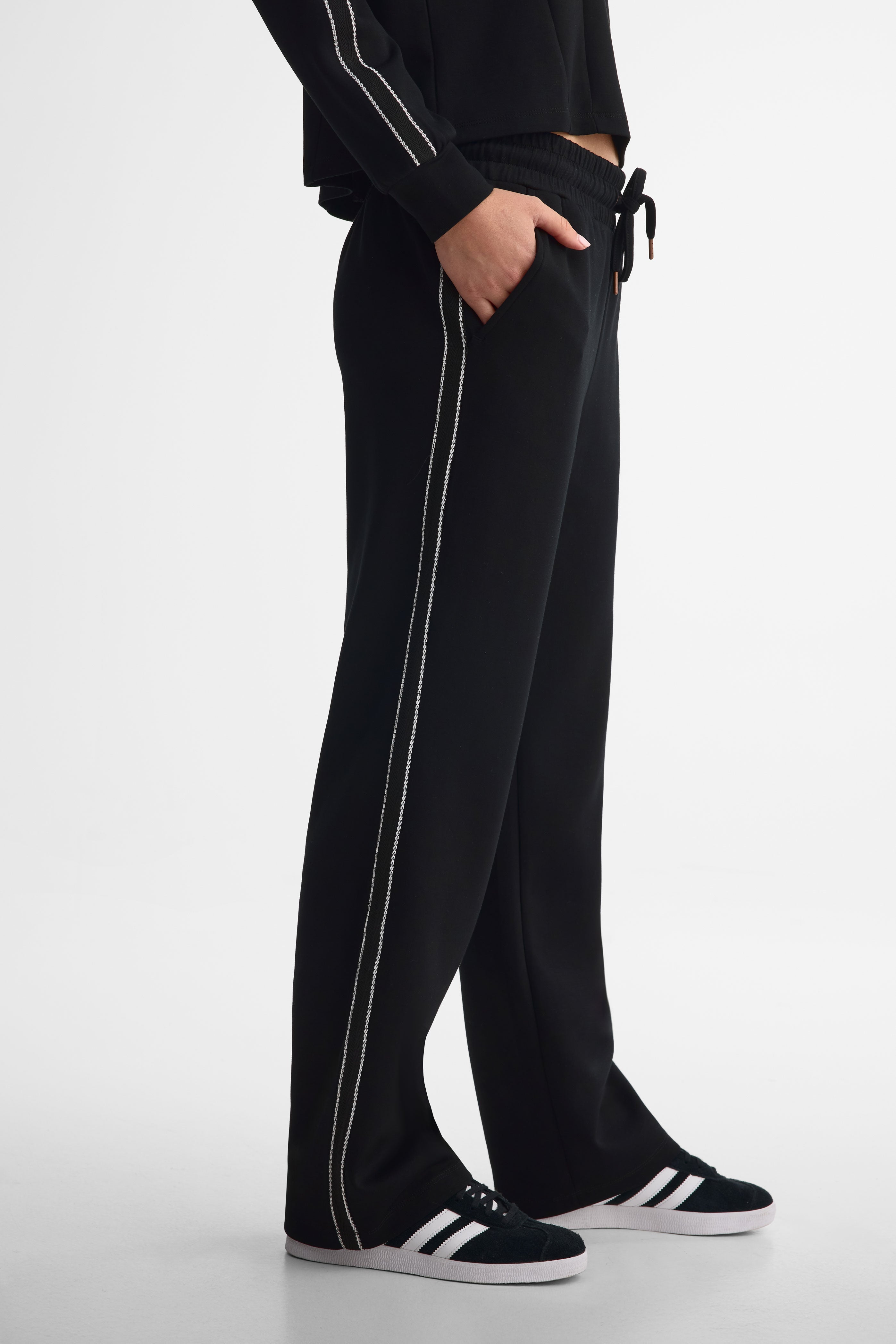 Pantalon taille haute modal - Femme && NOIR
