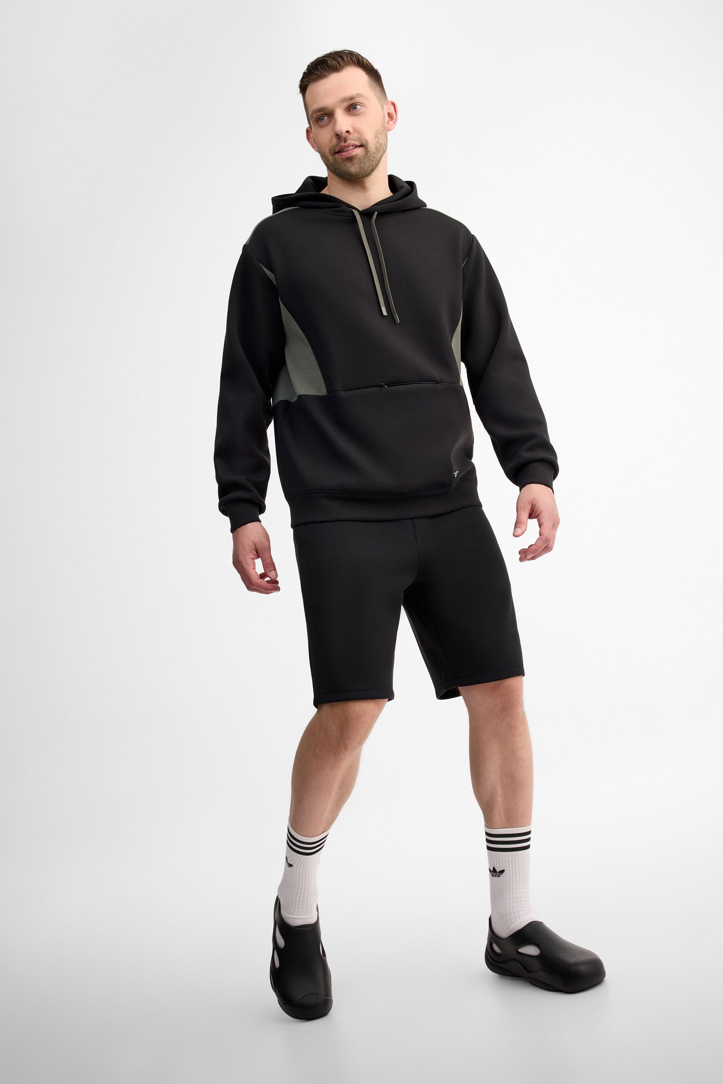 Chandail à capuchon coton ouaté - Homme && NOIR