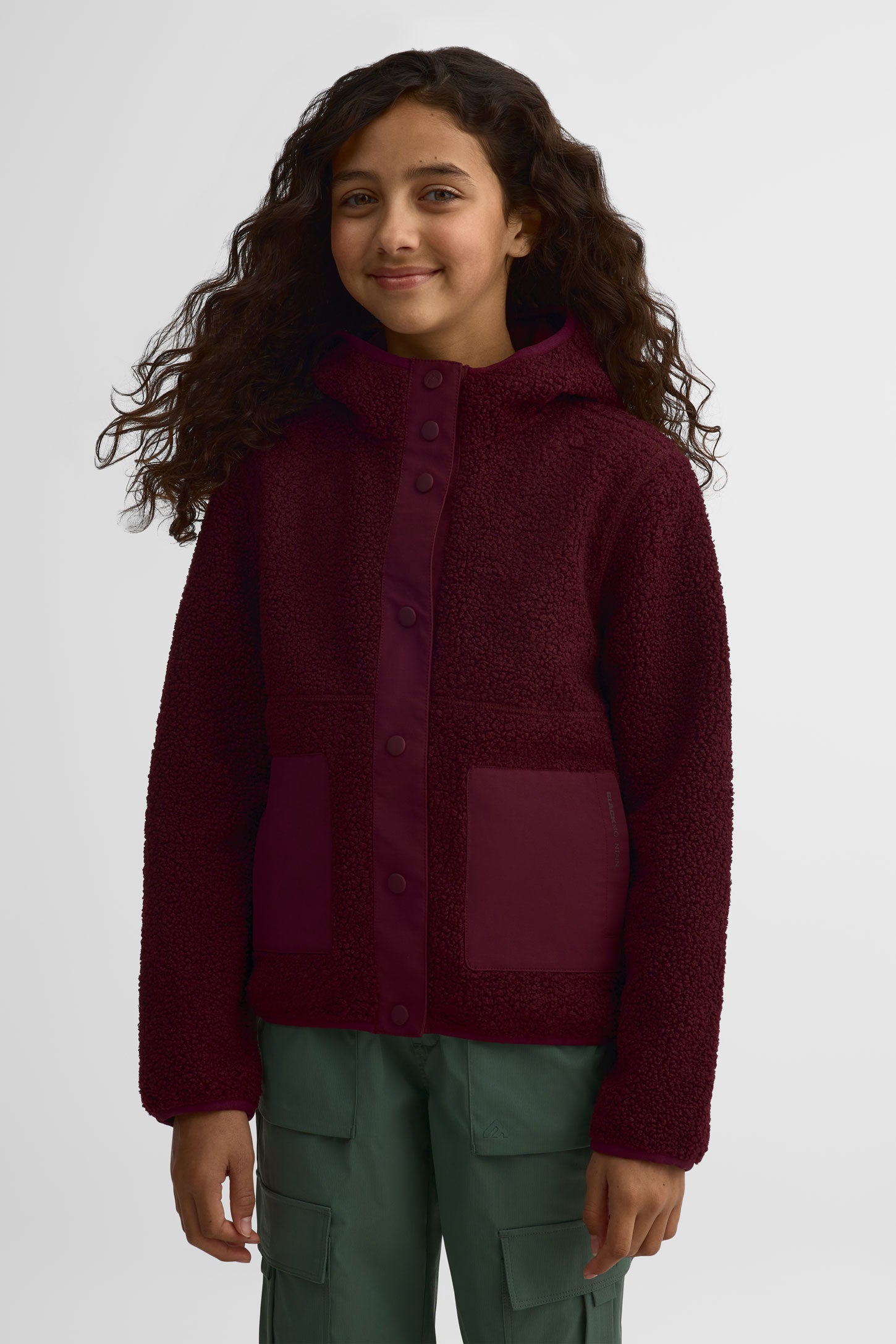 Veste à capuchon sherpa - Ado fille && ROUGE VIN