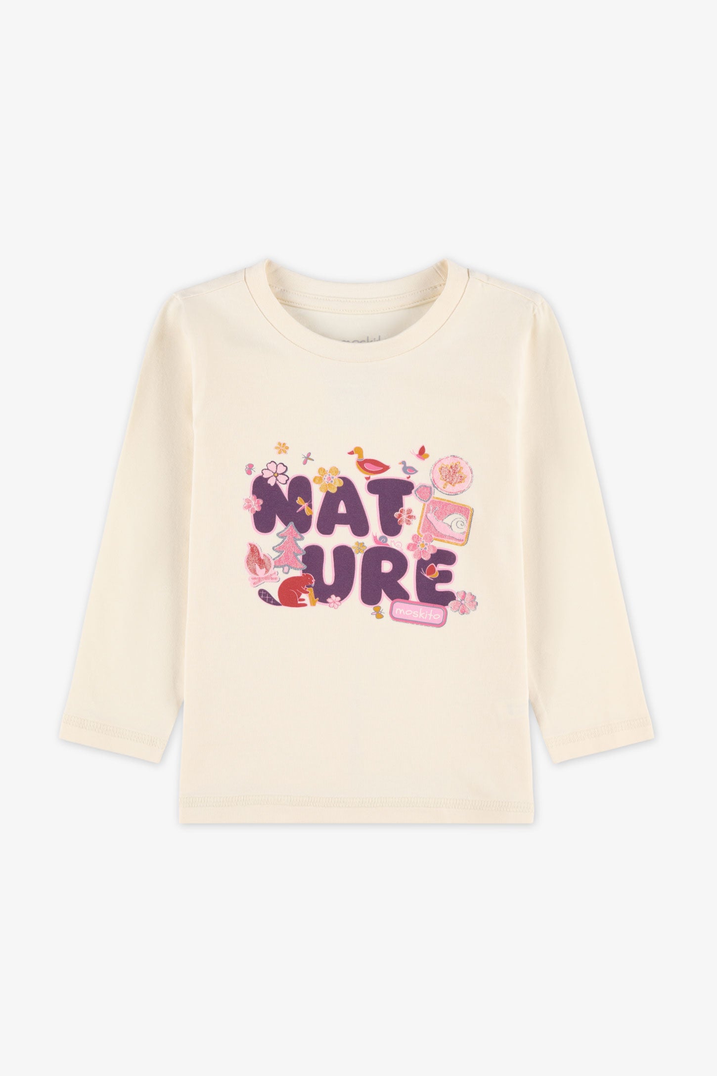 Chandail col rond manches longues, 2T-3T - Bébé fille && BEIGE