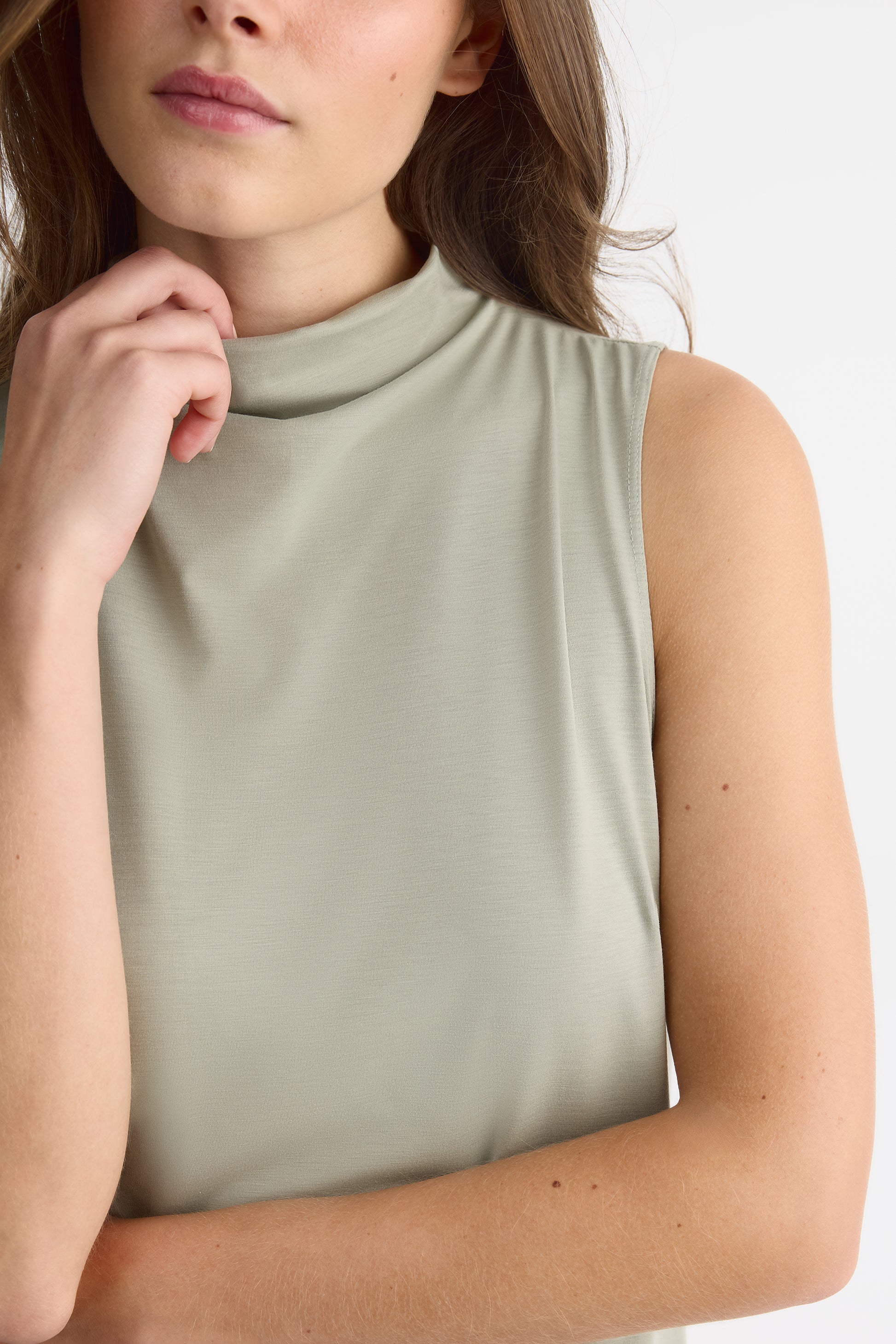 Camisole col montant - Femme && VERT