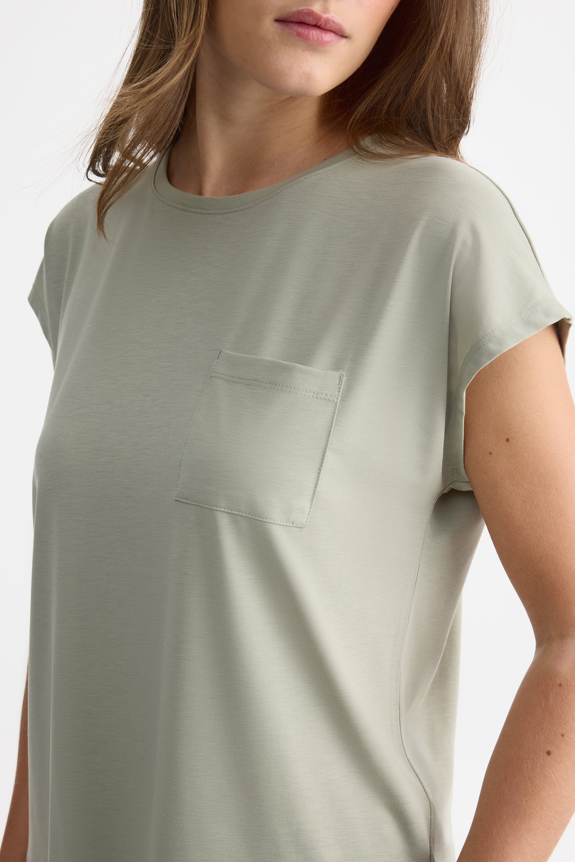 T-shirt col rond - Femme && VERT
