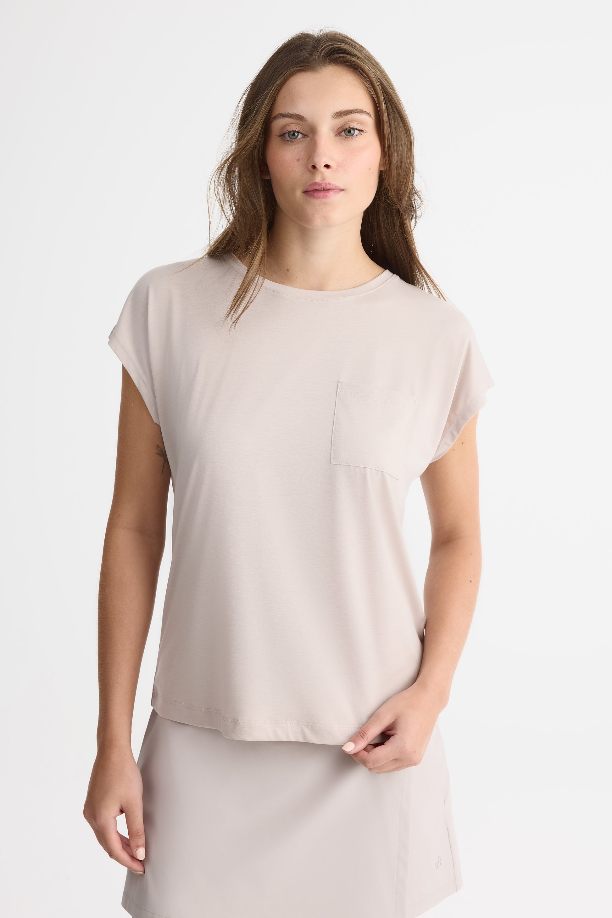 T-shirt col rond - Femme && GRIS