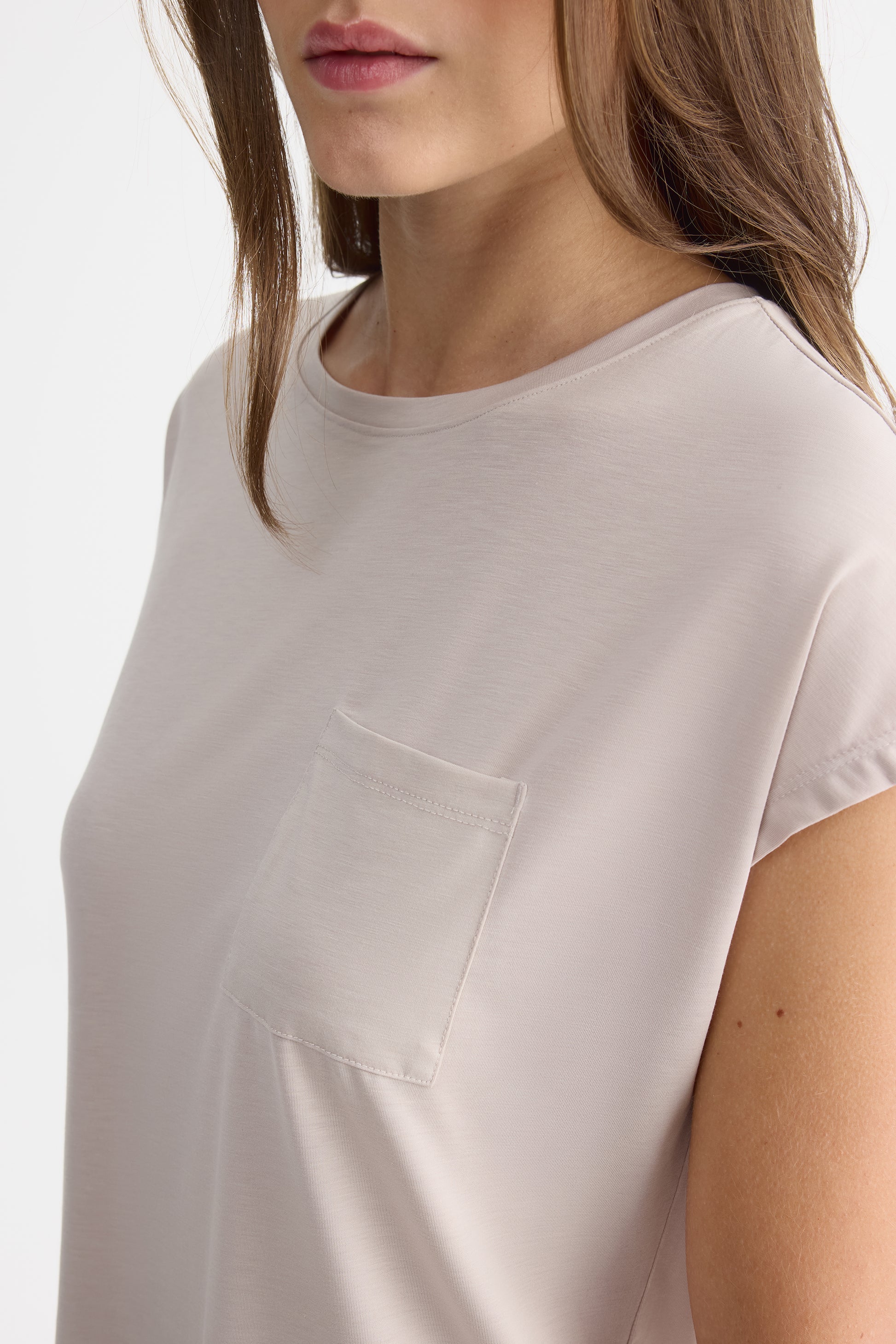 T-shirt col rond - Femme && GRIS