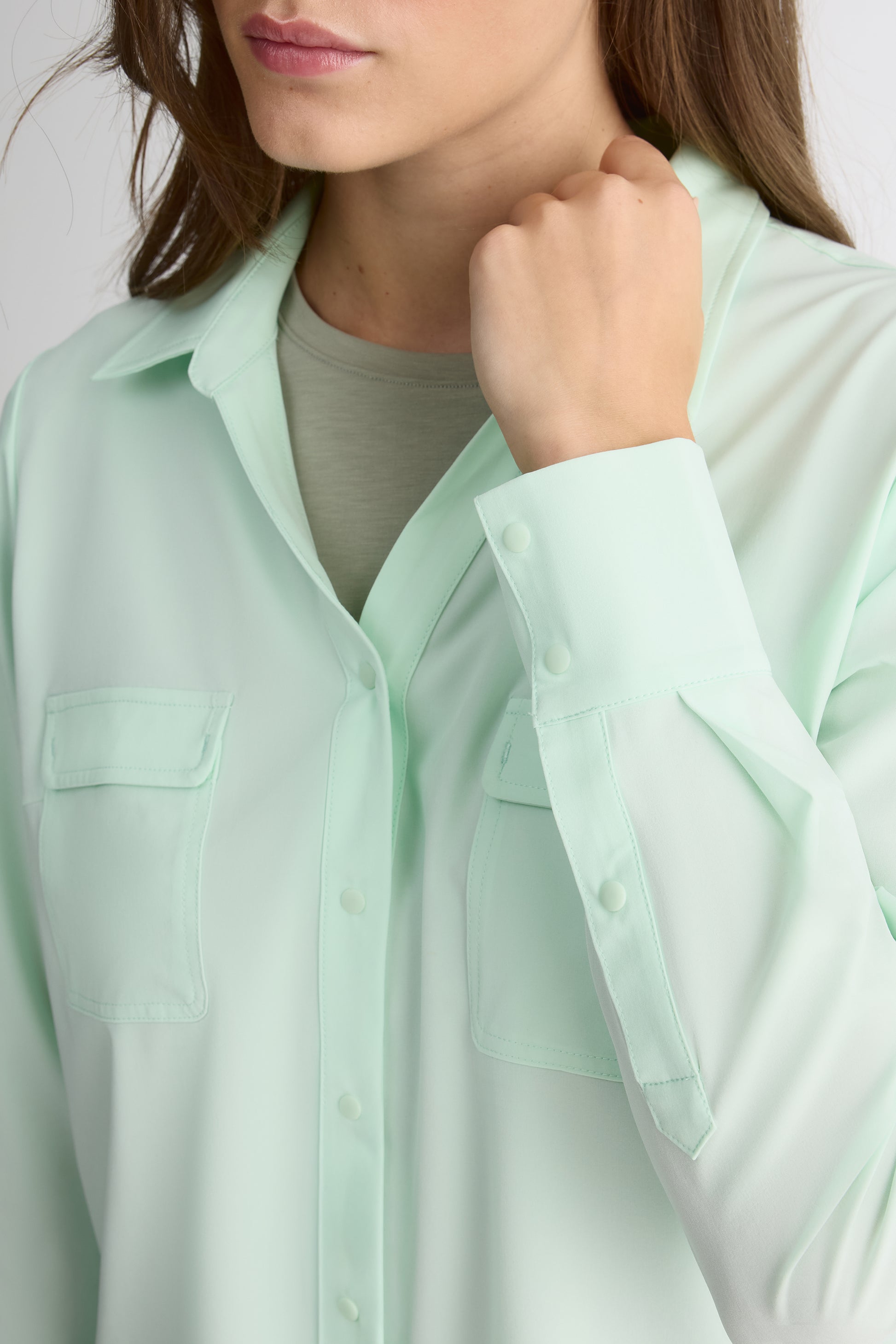 Chemise manches longues – Femme && VERT