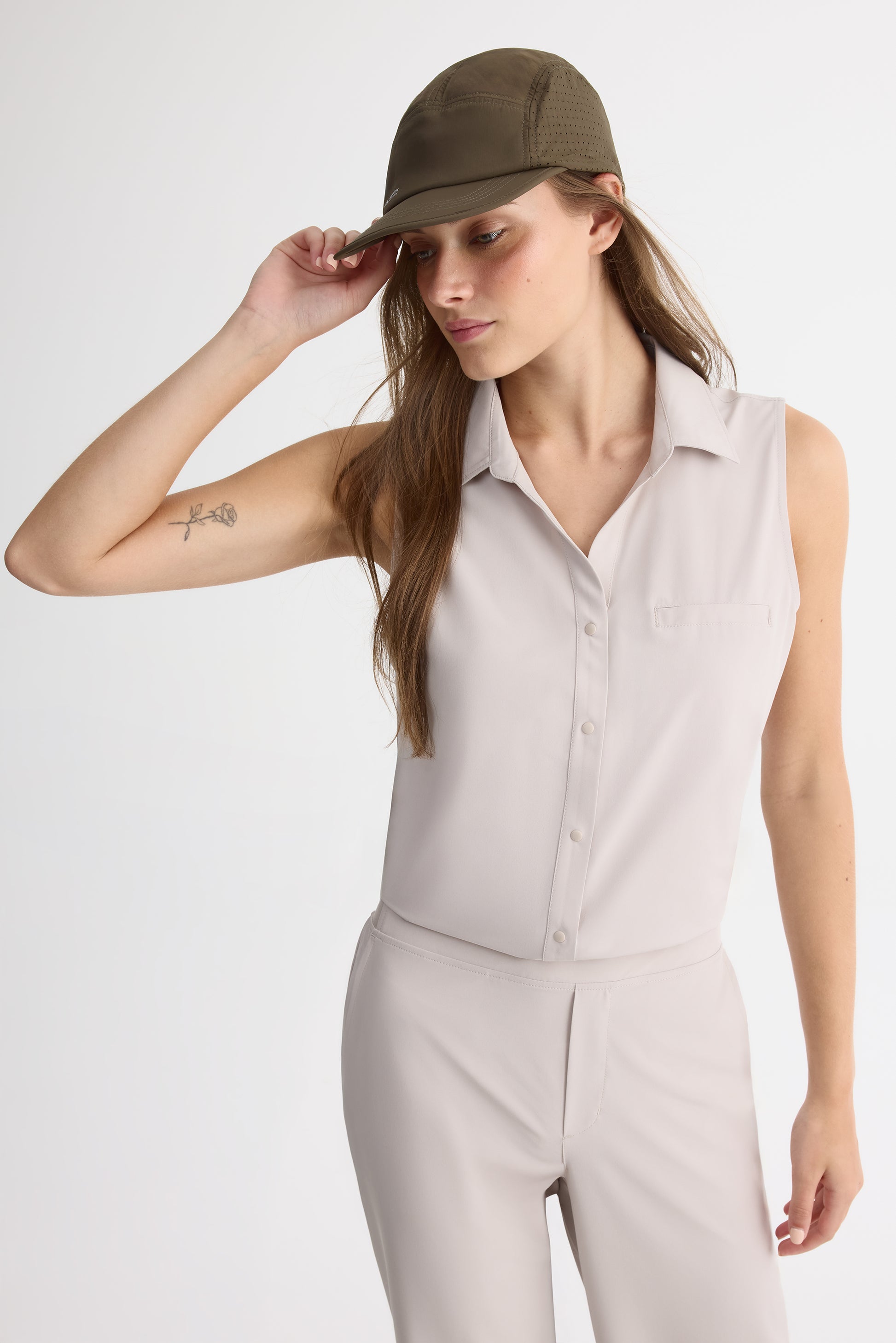 Chemise sans manches – Femme && GRIS